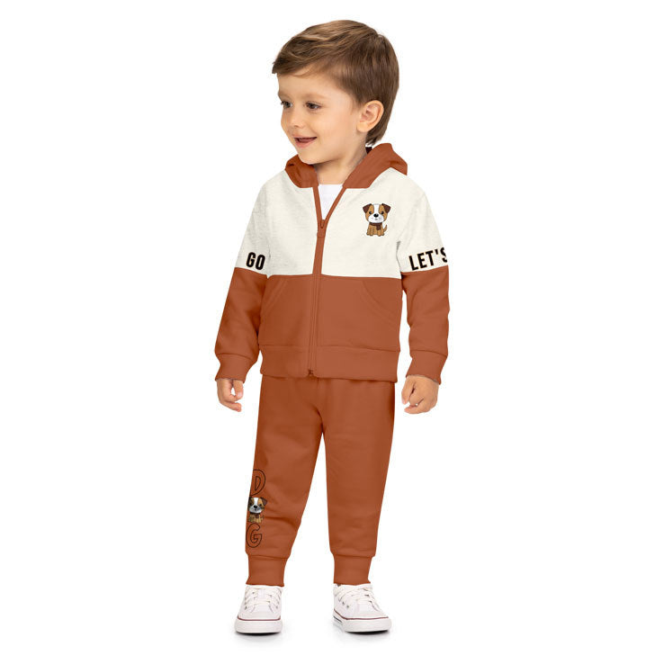 Conjunto Moletom Bebê Kyly Menino Com Capuz Cachorrinho