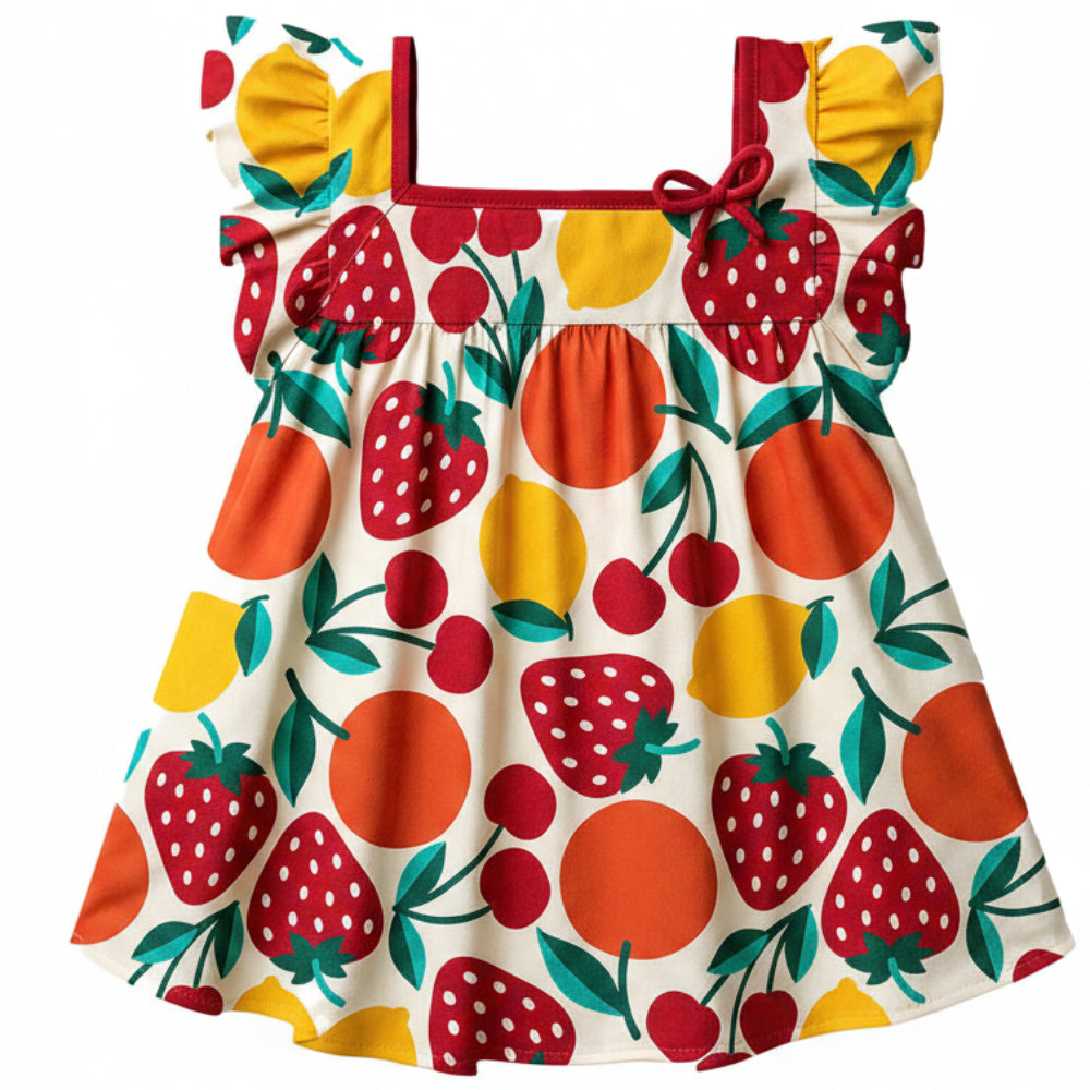 Conjunto Infantil Feminino Kyly Frutinhas Regata Batinha e Shorts