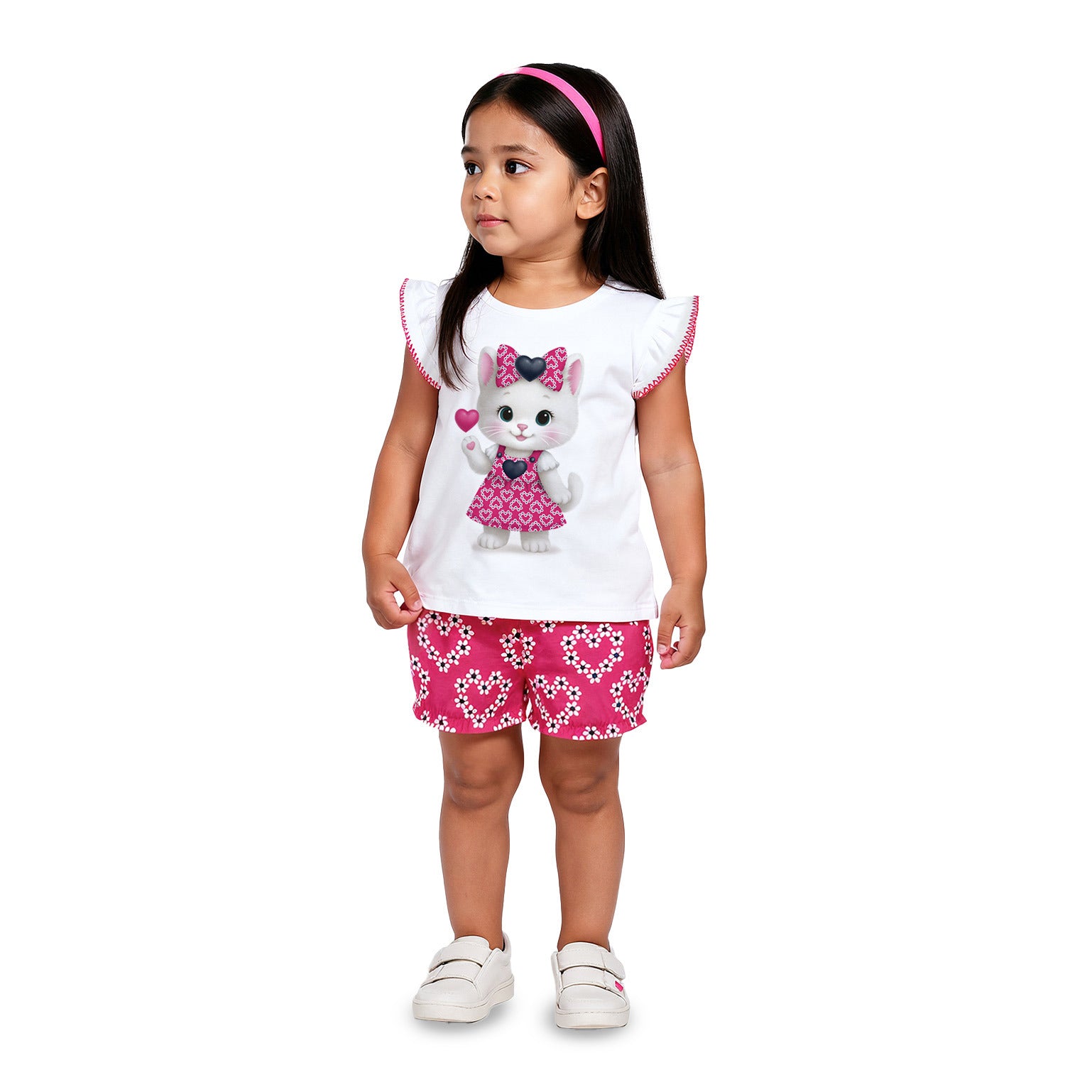 Conjunto Feminino Infantil Kyly Gatinha de Laço