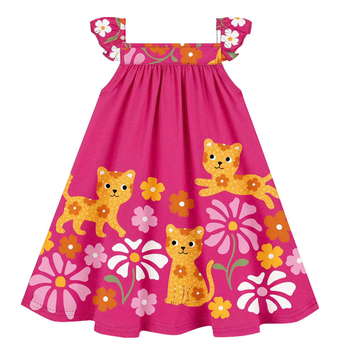 Vestido Infantil Feminino Kyly Oncinha Florida