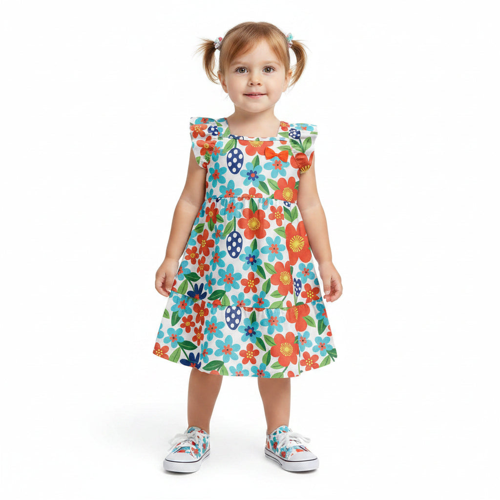 Vestido Infantil Menina Kyly Floral c/ Lacinho