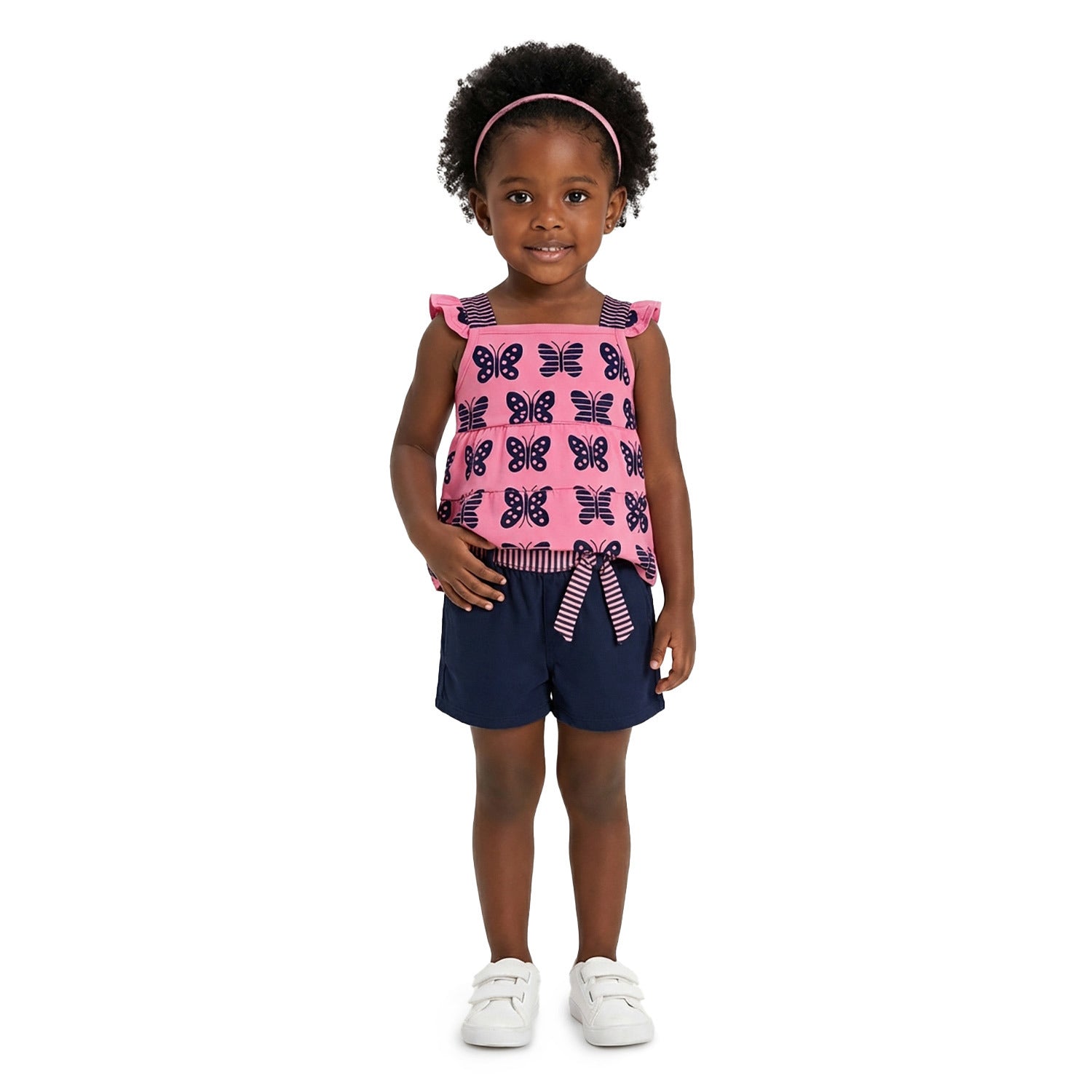 Conjunto Infantil Feminino Kyly Borboletas - Blusa com Strass + Short