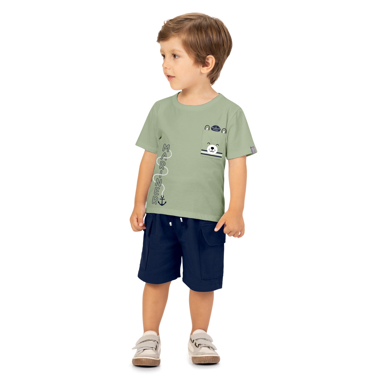 Camiseta Infantil Masculina Kyly Urso Marinheiro