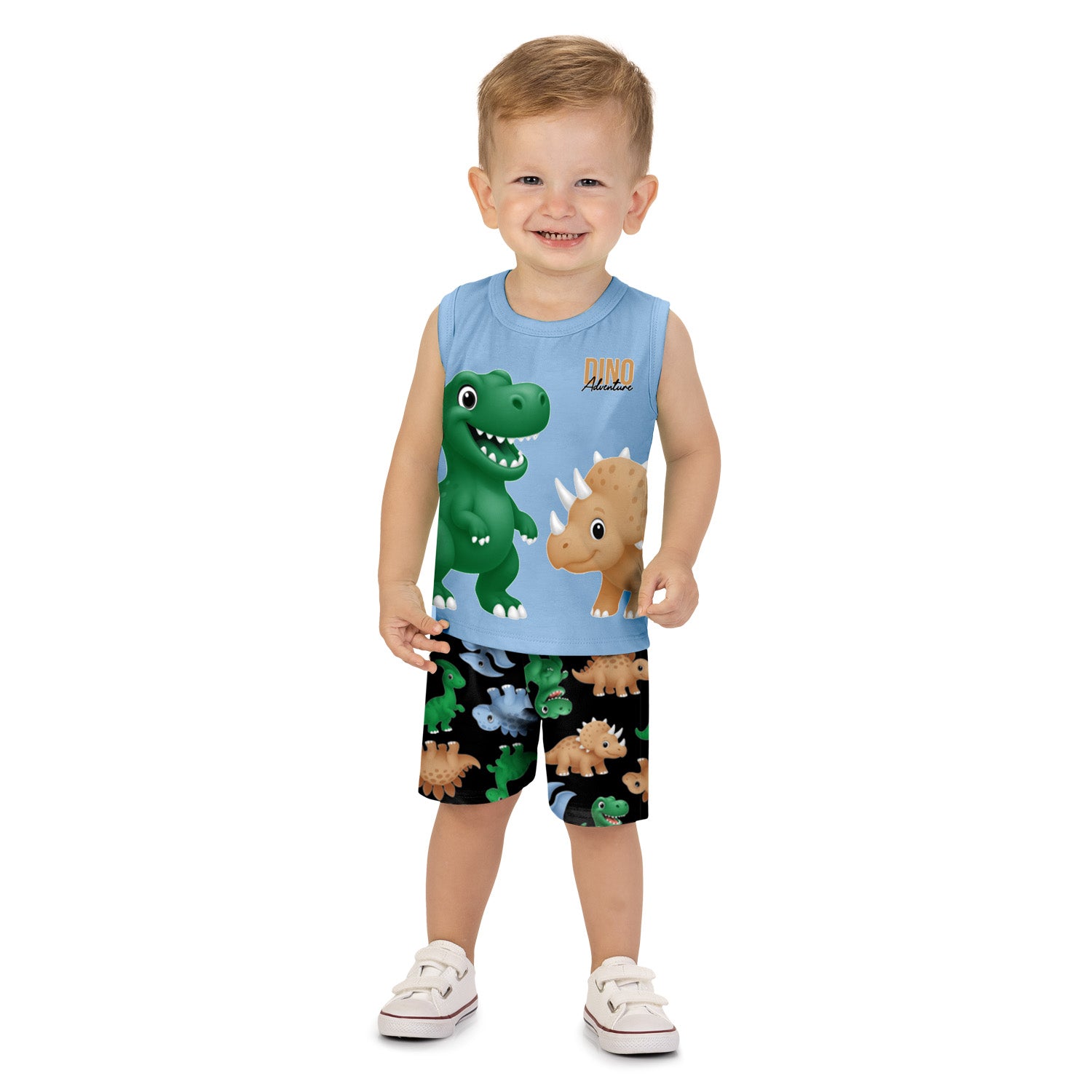 Conjunto Infantil Masculino Kyly Dino Adventure Regata e Bermuda