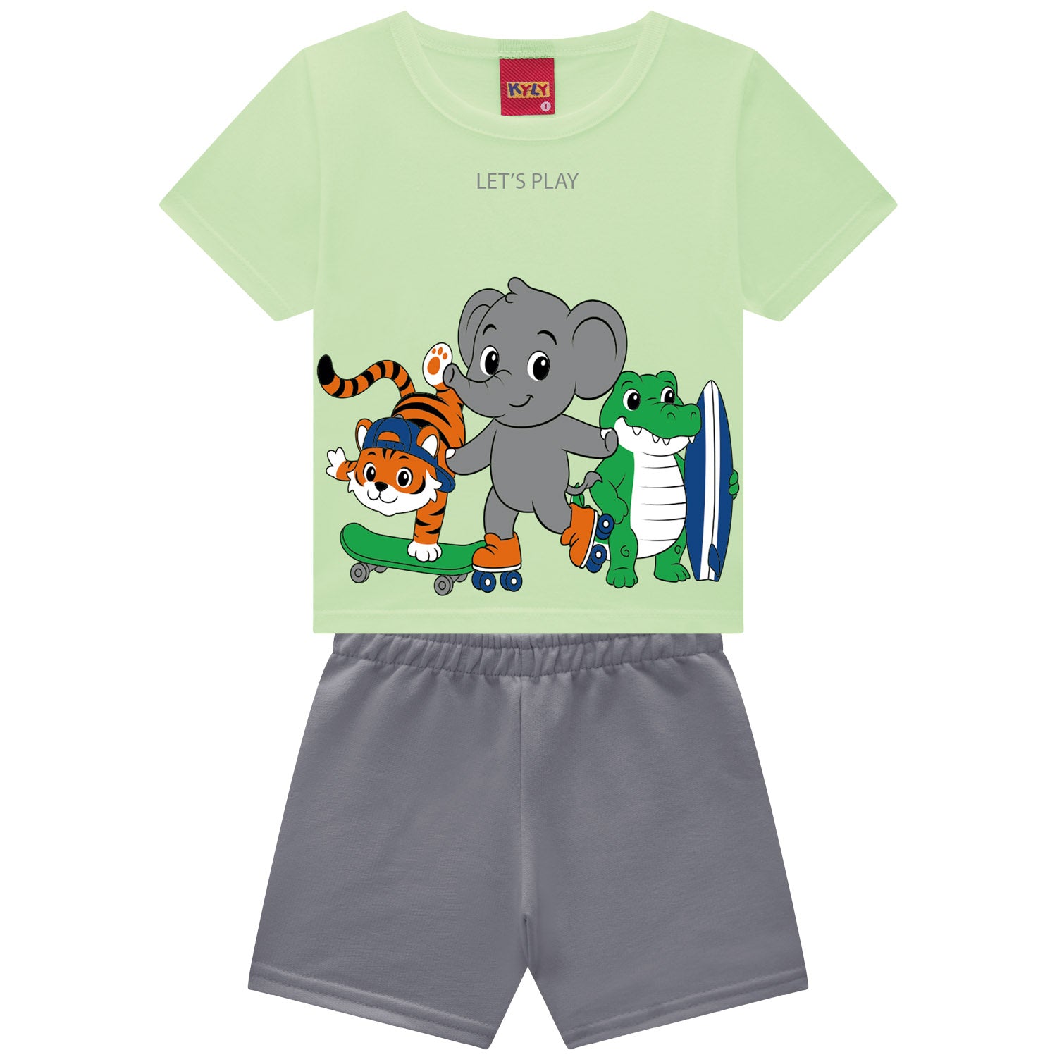 Conjunto Infantil Masculino Kyly Let's Play Safari - Camiseta + Short Confort
