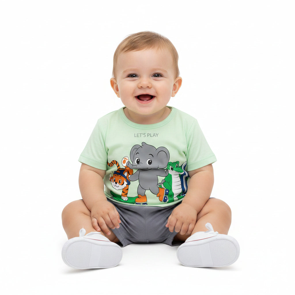 Conjunto Infantil Masculino Kyly Let's Play Safari - Camiseta + Short Confort