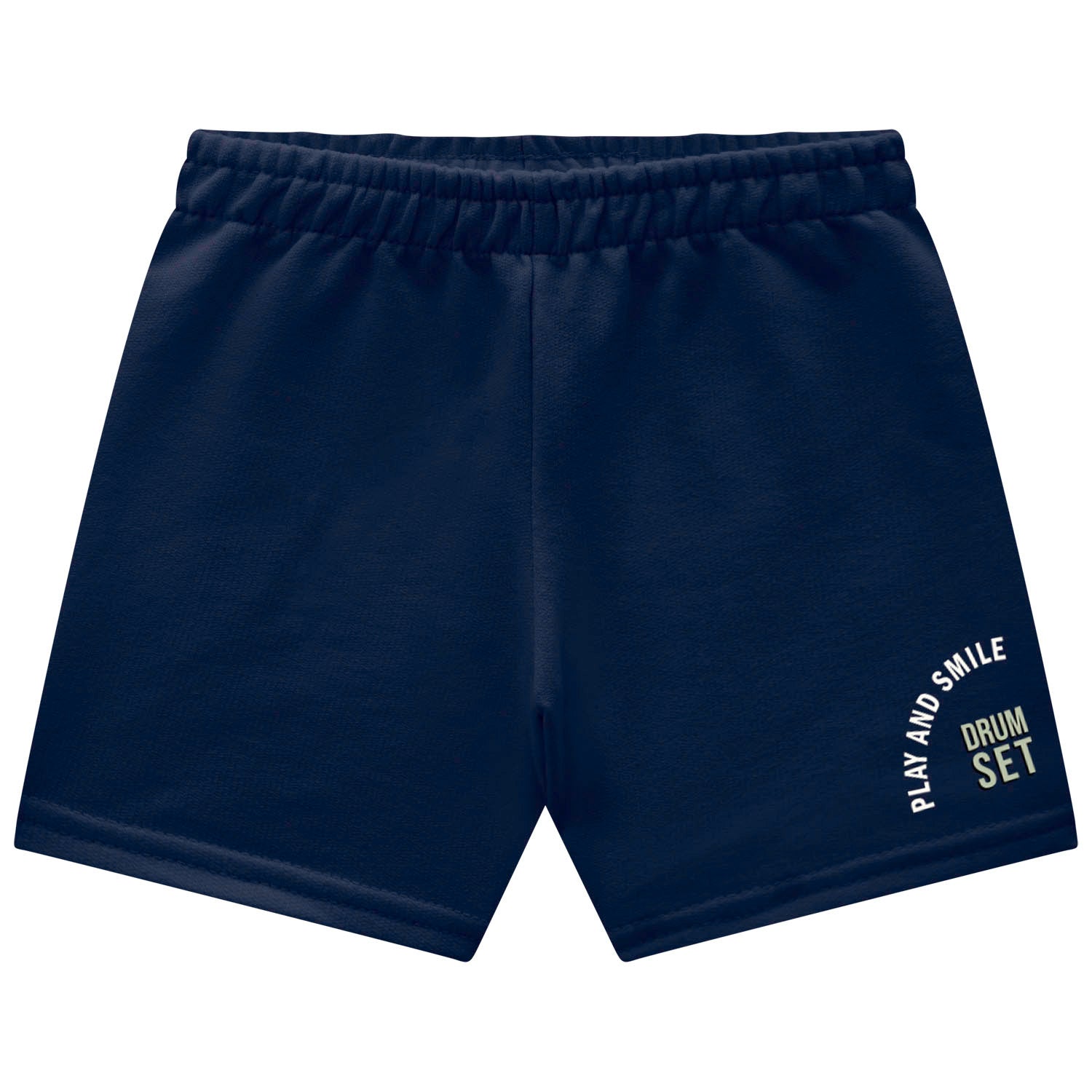 Conjunto Infantil Masculino Kyly Ursinho Baterista Camiseta e Bermuda