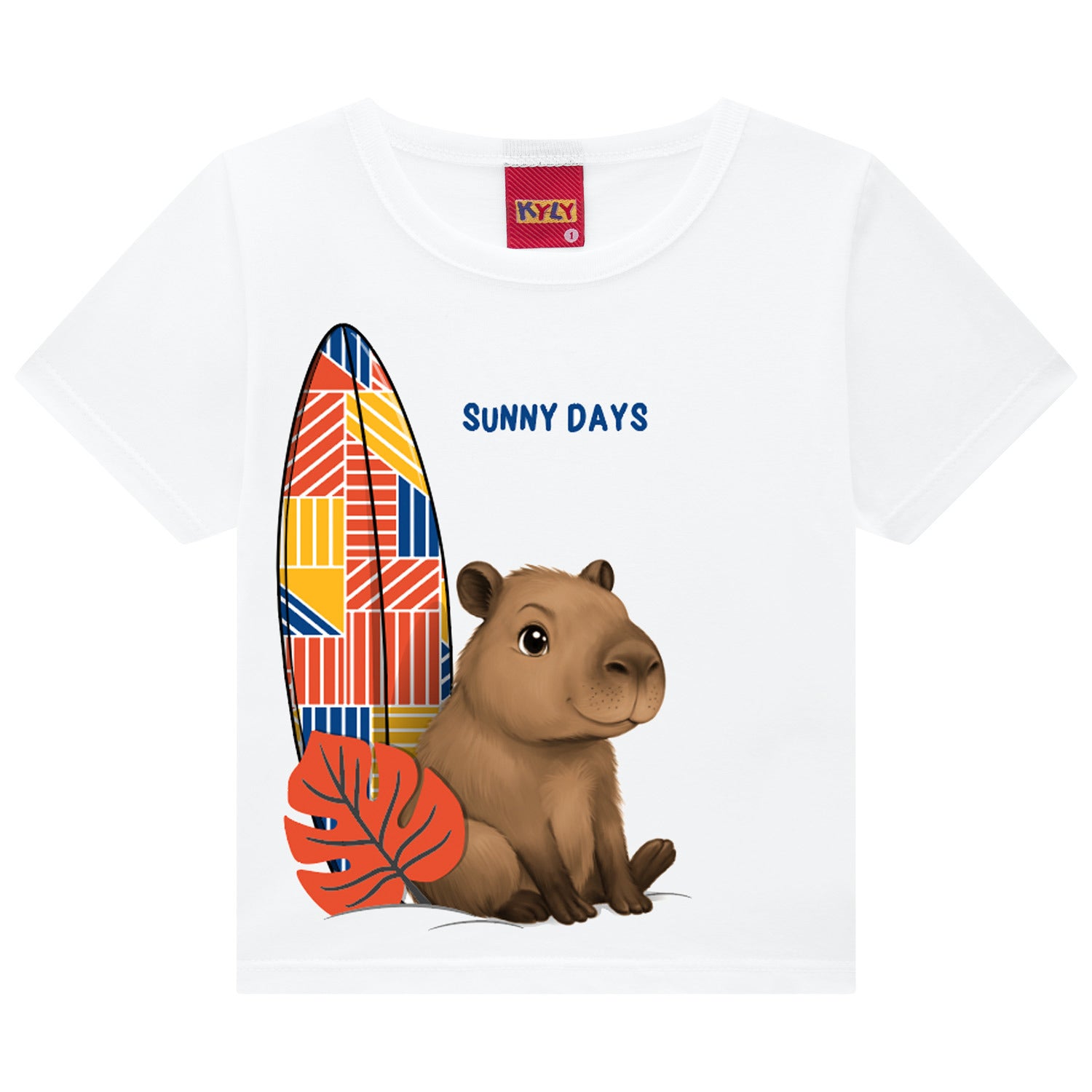 Conjunto Infantil Masculino Kyly Capivara Sunny Days Camiseta e Bermuda