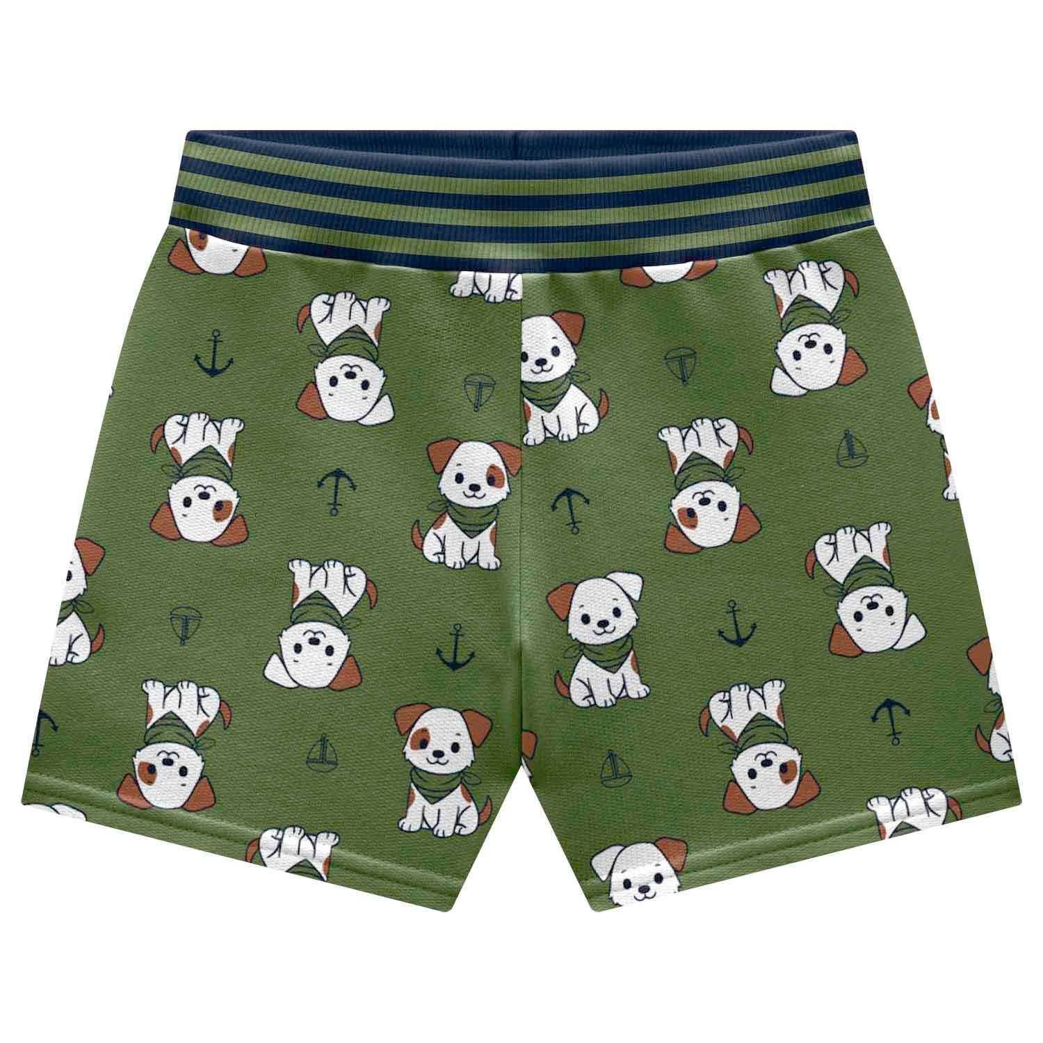 Conjunto Infantil Masculino Kyly Cachorrinho Bordado Camiseta e Bermuda