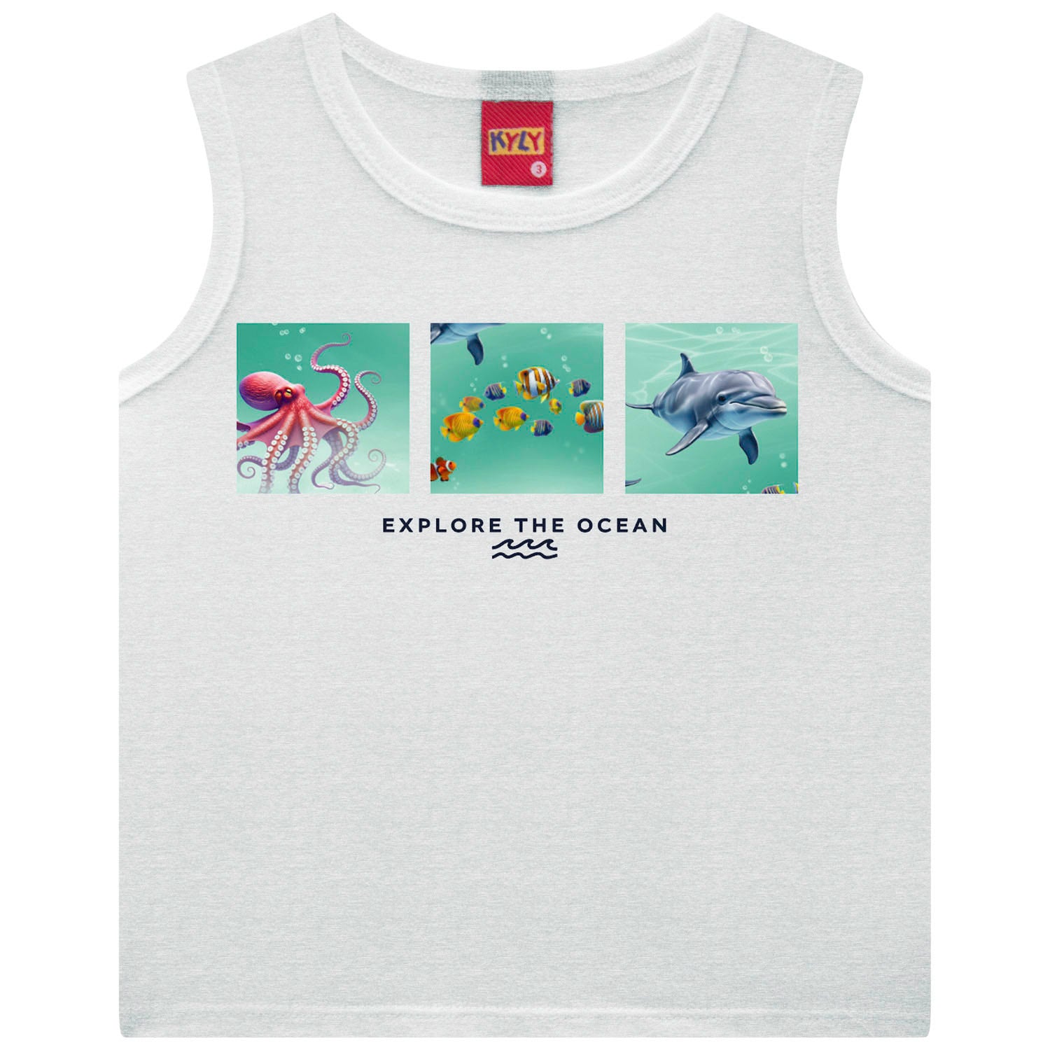 Conjunto Infantil Masculino Kyly Explore The Ocean Regata e Bermuda