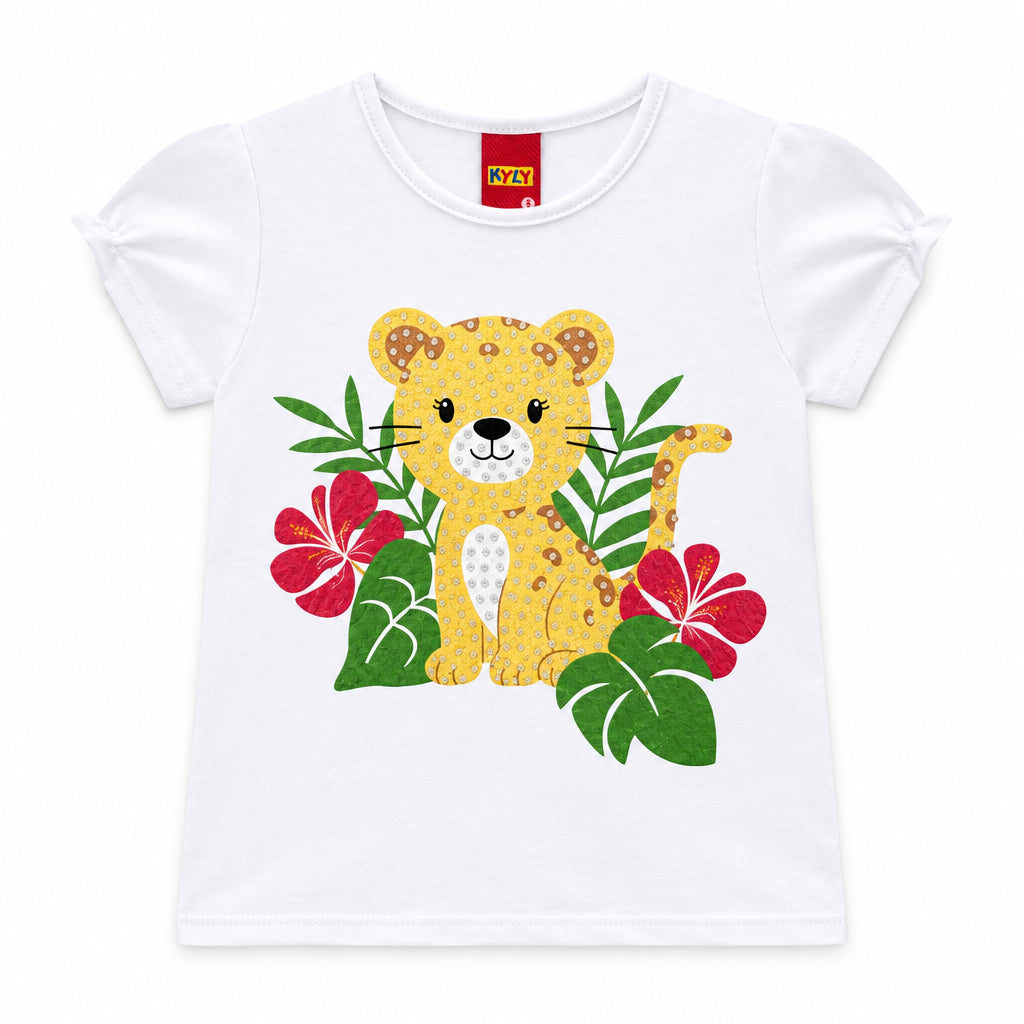 Conjunto Feminino Bebê Kyly Oncinha com Strass
