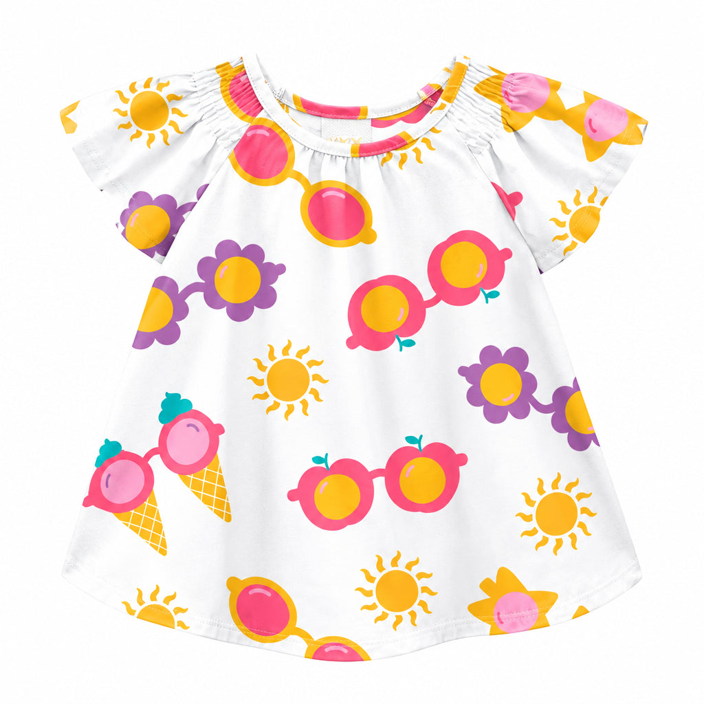 Conjunto Feminino Infantil Kyly Blusa e Short Estampa Divertida Verão