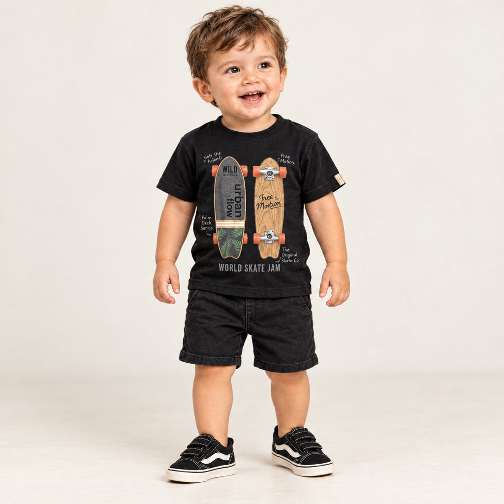 Camiseta Masculina Bebê Kyly Skate Urban Manga Curta
