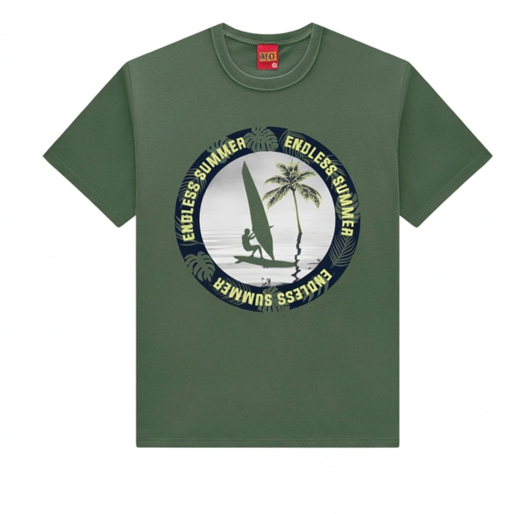 Conjunto Infantil Masculino Kyly Endless Summer Camiseta Meia Malha e Bermudinha