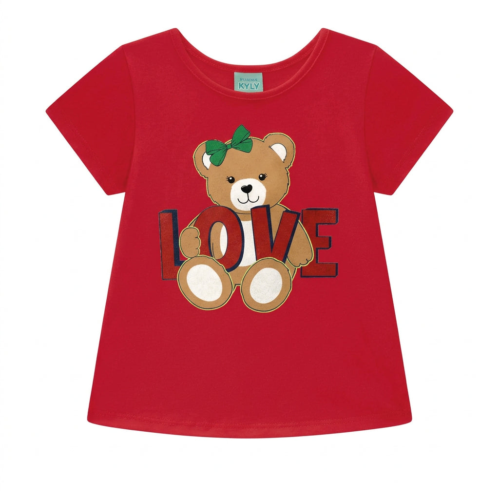 Pijama Infantil Feminino Kyly Love de Natal Brilha no Escuro