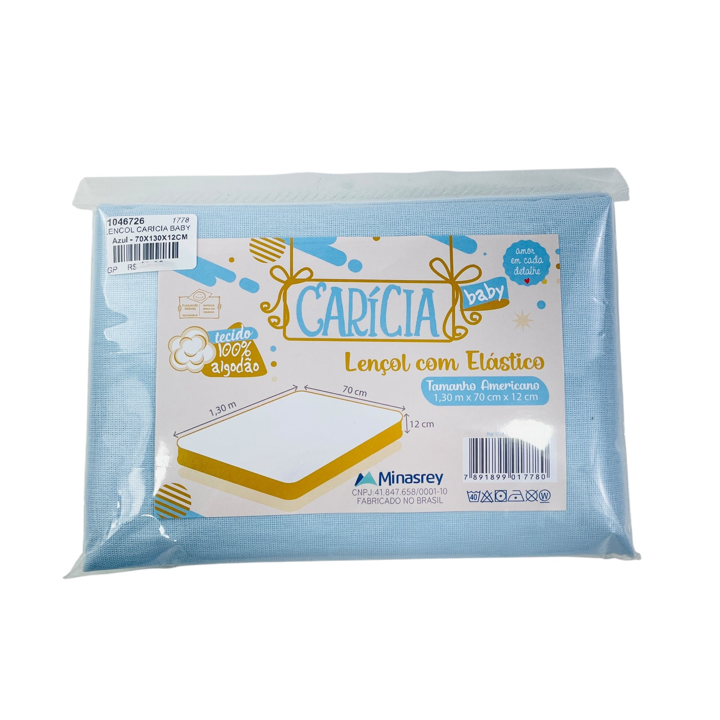 Lençol Caricia Baby Americano Com Elástico Liso