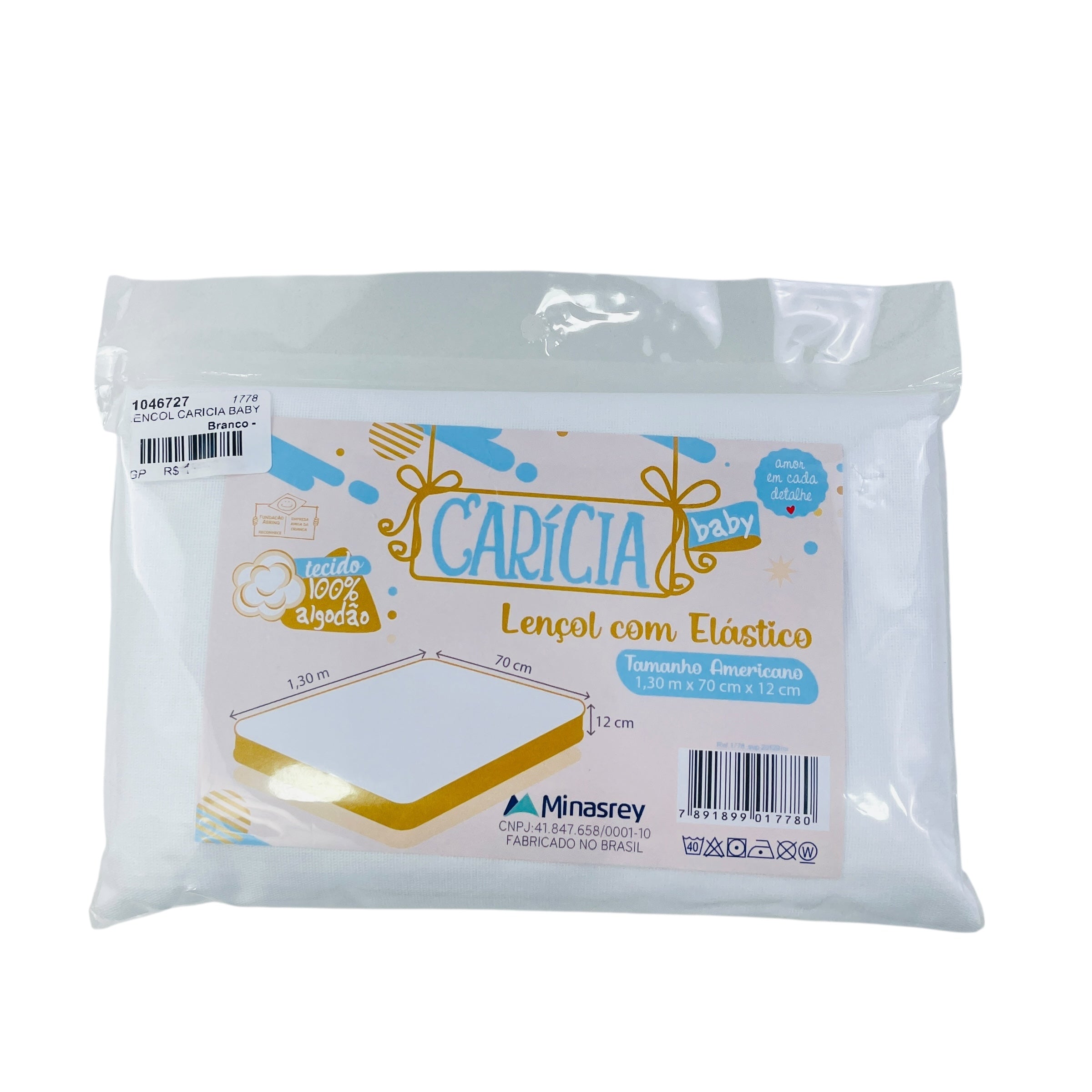 Lençol Caricia Baby Americano Com Elástico Liso