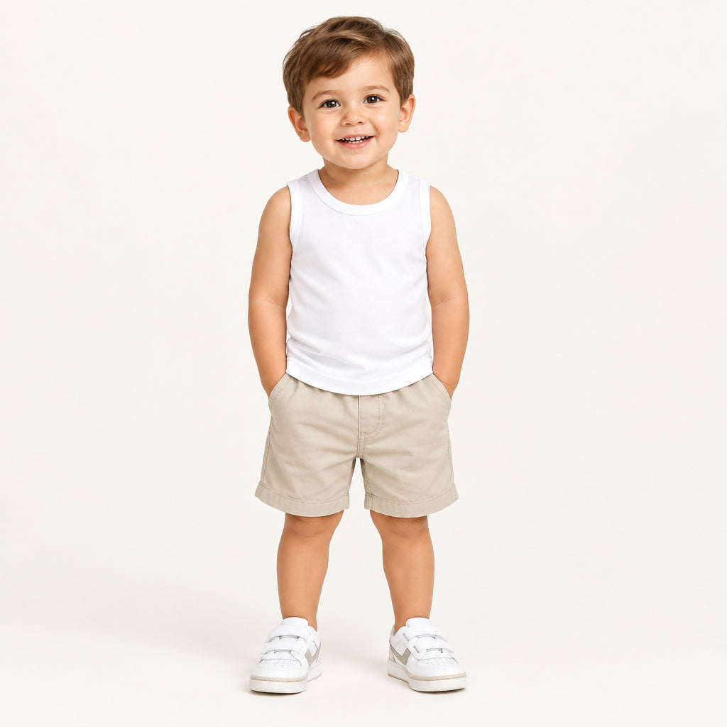 Regata Infantil Kyly Bebê Básica Lisa em Algodão