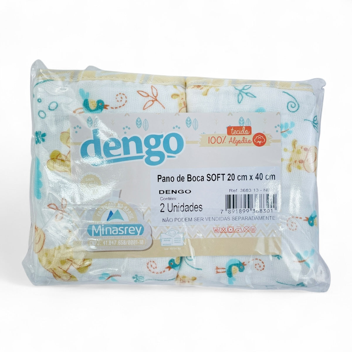 Pano De Boca Soft Dengo MinasRey Com Bainha Estampado 2 peças
