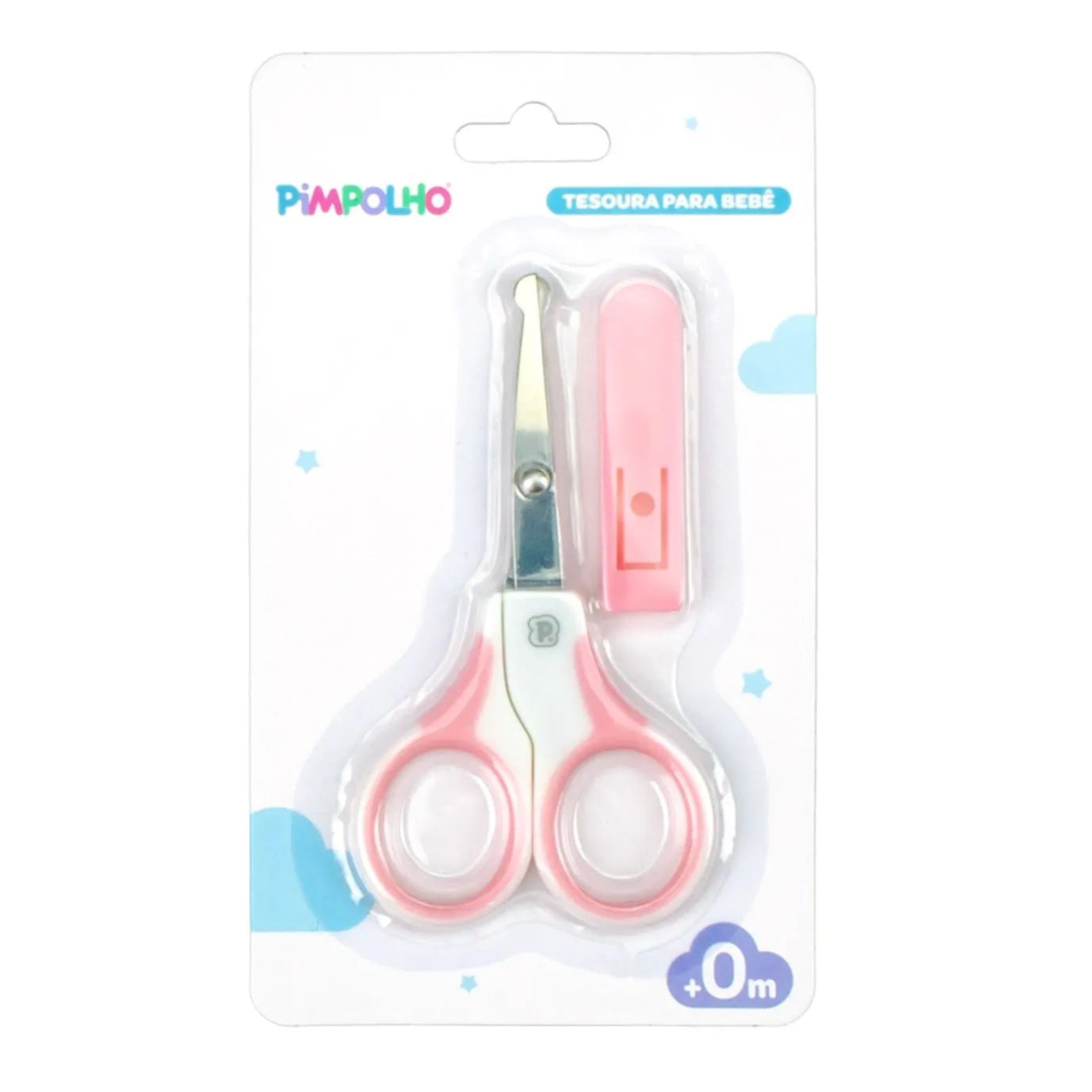 Tesoura Para Bebê Pimpolho Tampa Protetora +0 meses