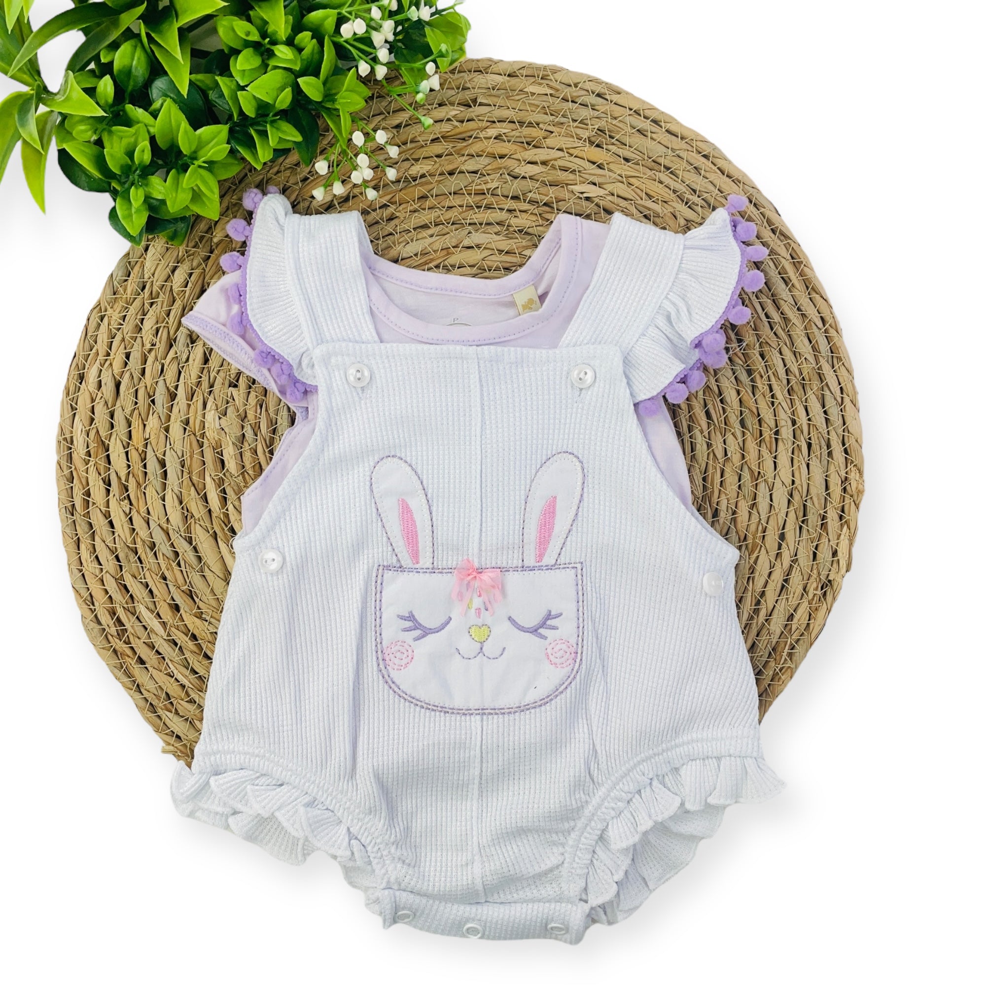Conjunto Presente De Anjo Bebê Menina Romper Coelha