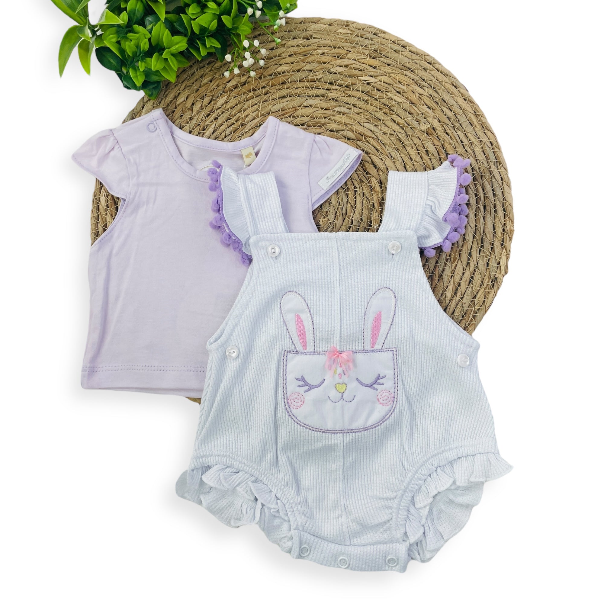 Conjunto Presente De Anjo Bebê Menina Romper Coelha
