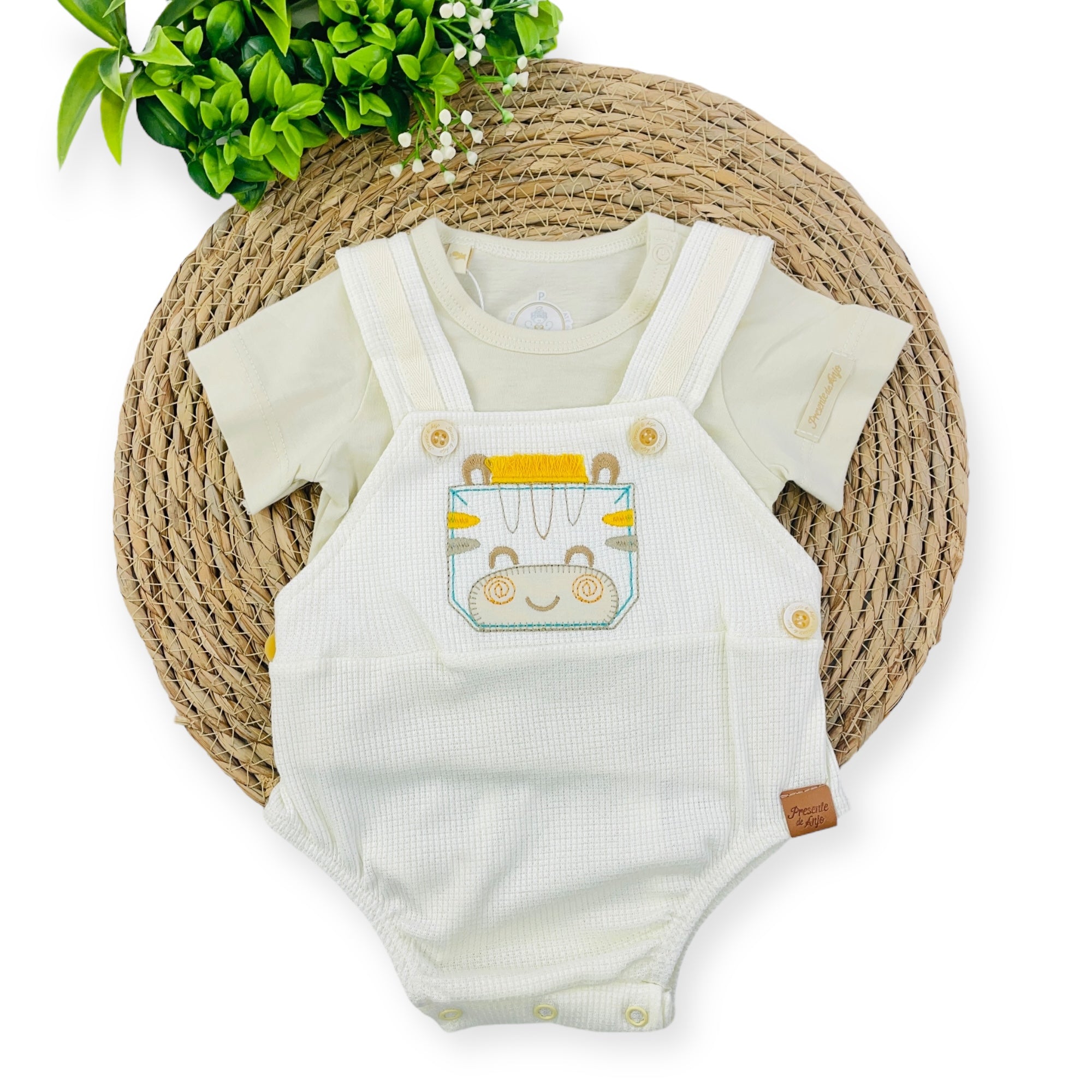 Conjunto Presente De Anjo Bebê Menino Romper Zebra