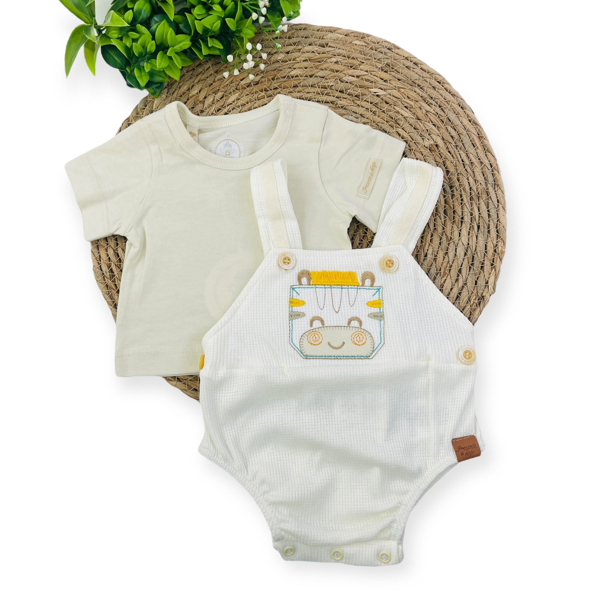 Conjunto Presente De Anjo Bebê Menino Romper Zebra