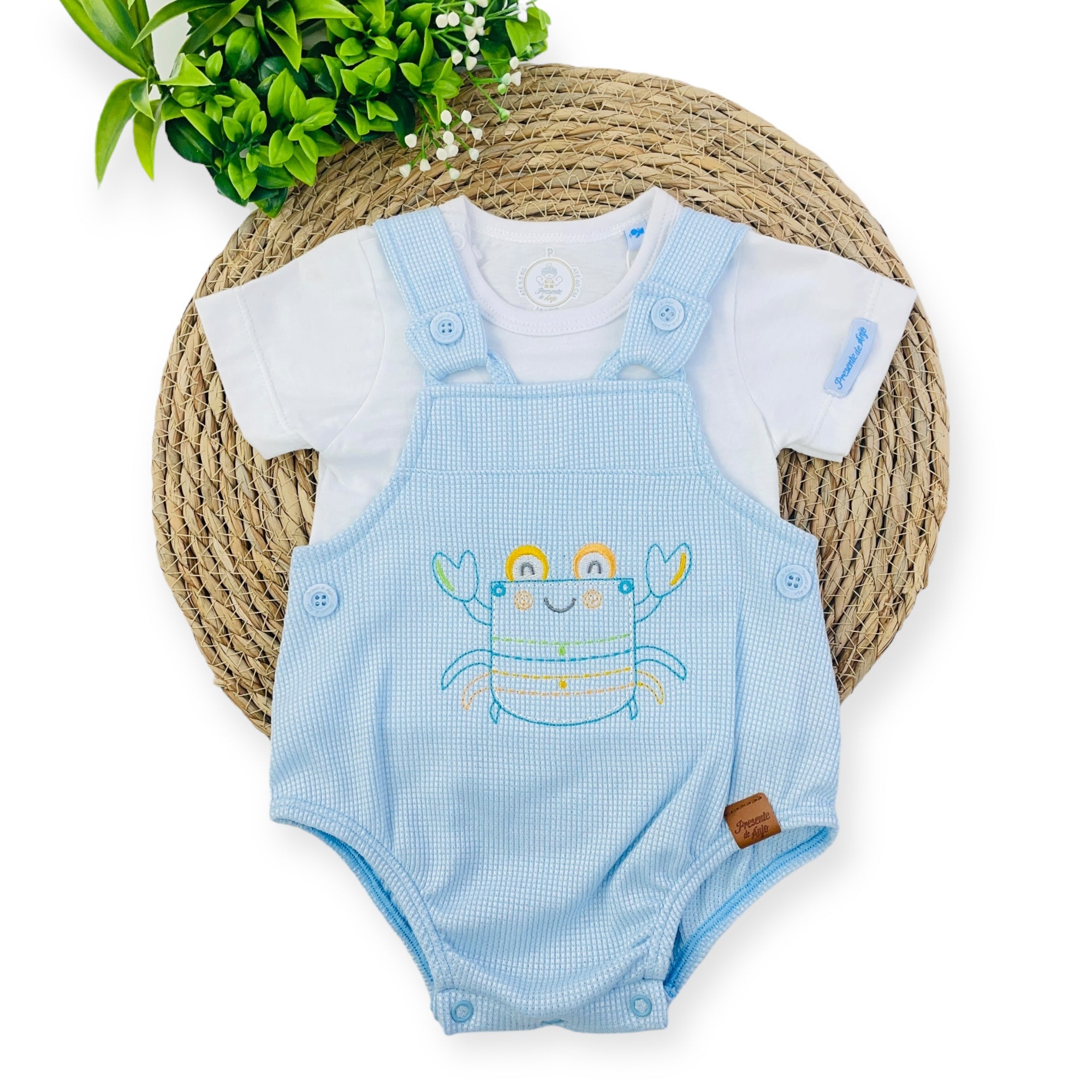 Conjunto Presente De Anjo Bebê Menino Romper Siri