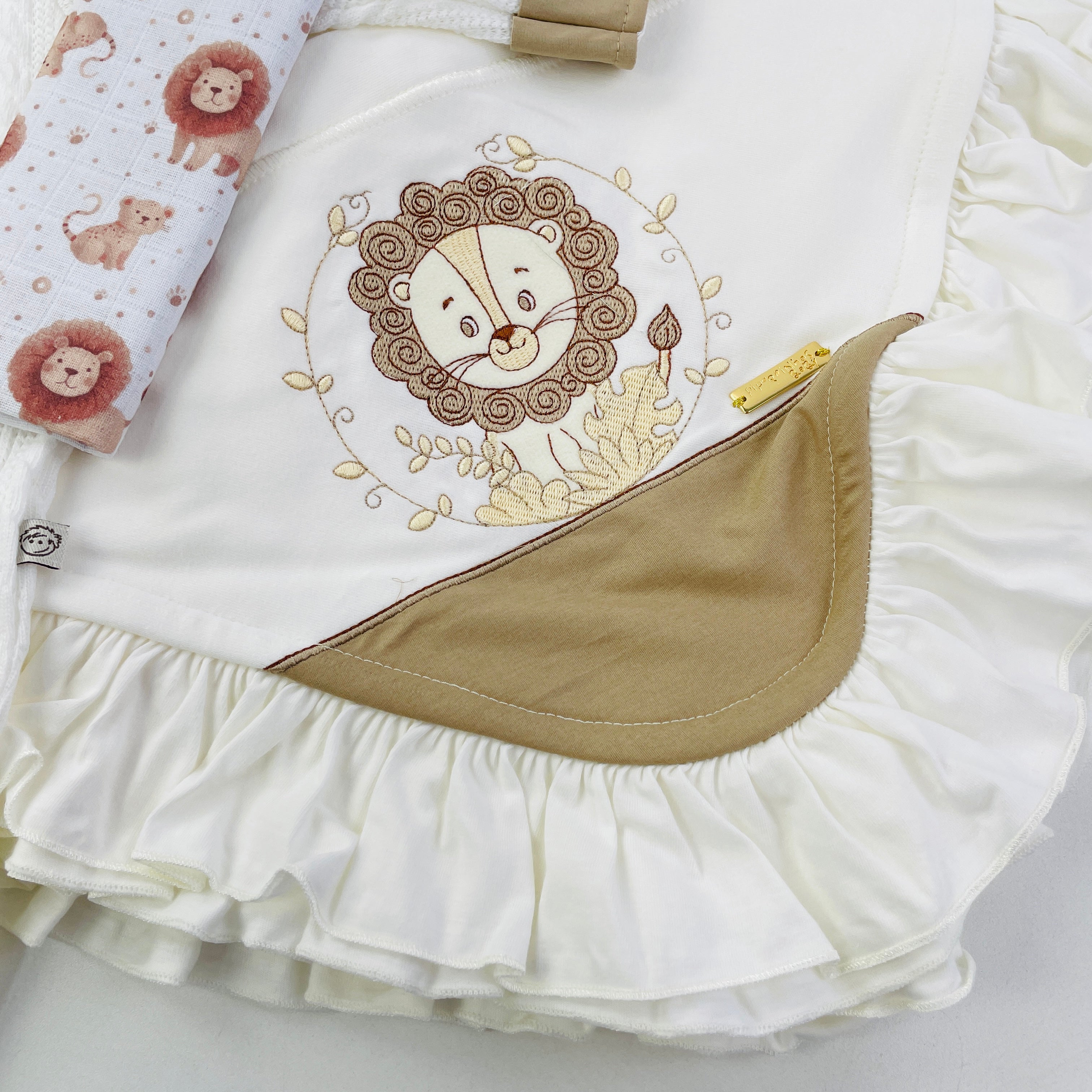 Saída De Maternidade Pipoquinhas Baby Menino Tricotil Leão 4 Peças
