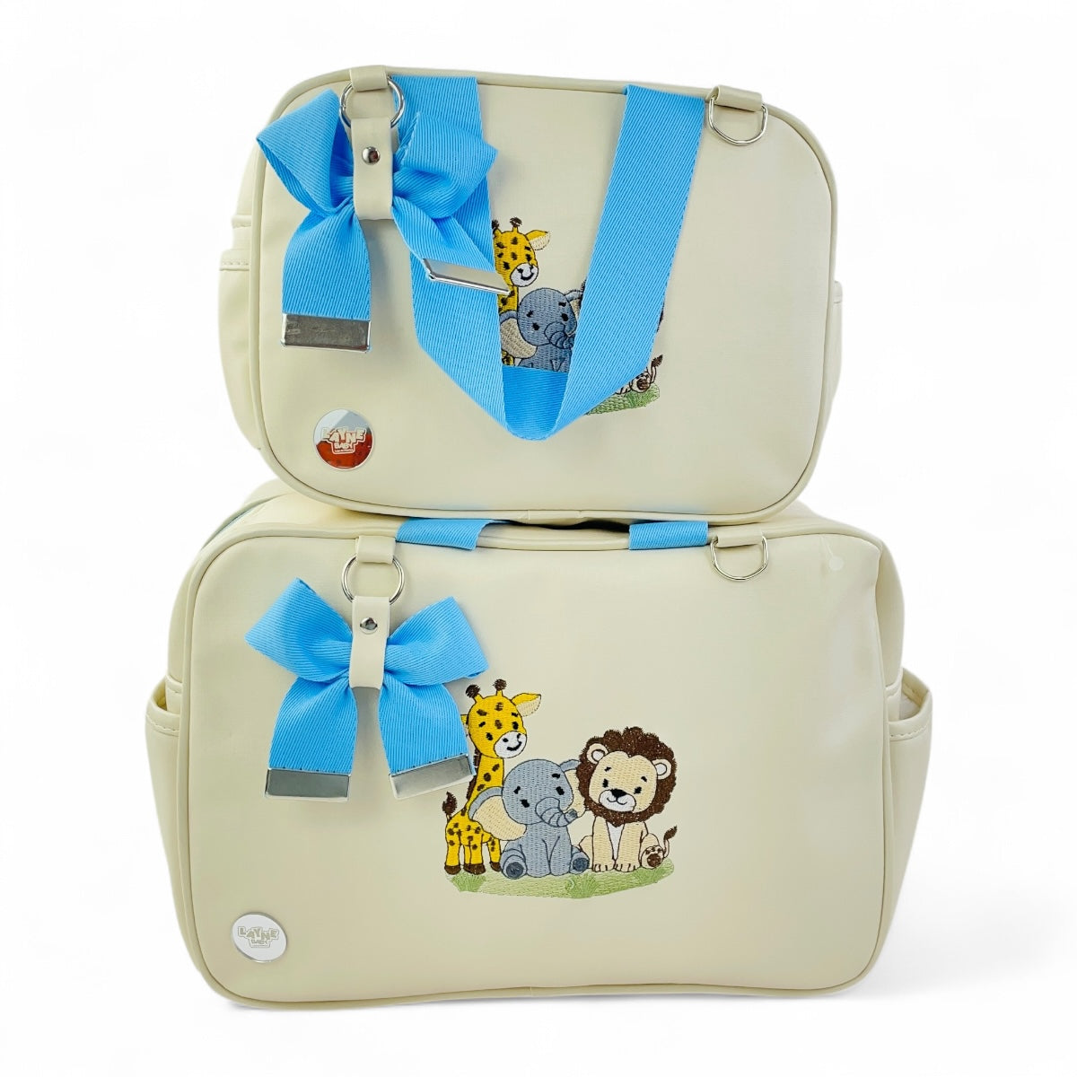 Kit Bolsas Layne Baby Bordada Perolada Safari 2 Peças