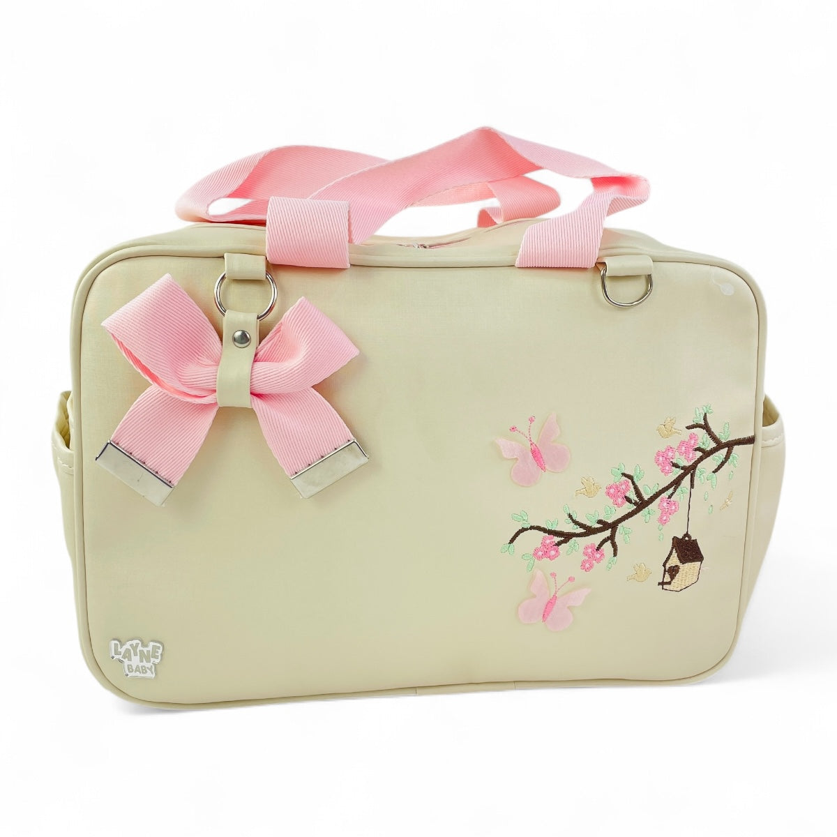 Kit Bolsas Layne Baby Bordada Perolada Borboletas 2 Peças