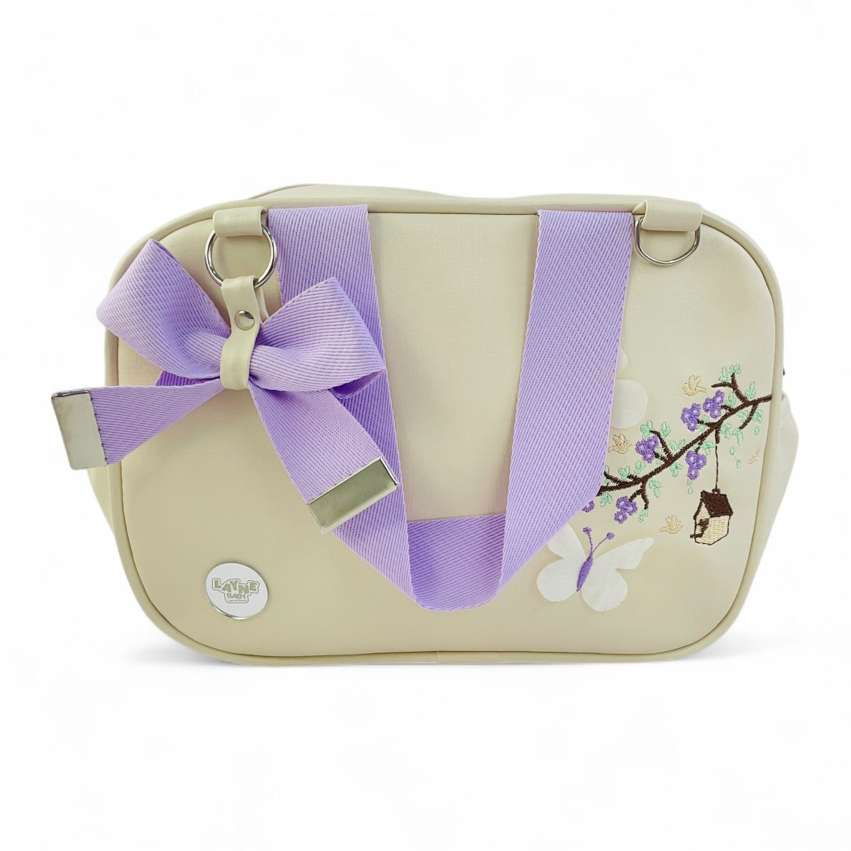 Kit Bolsas Layne Baby Bordada Perolada Borboletas 2 Peças