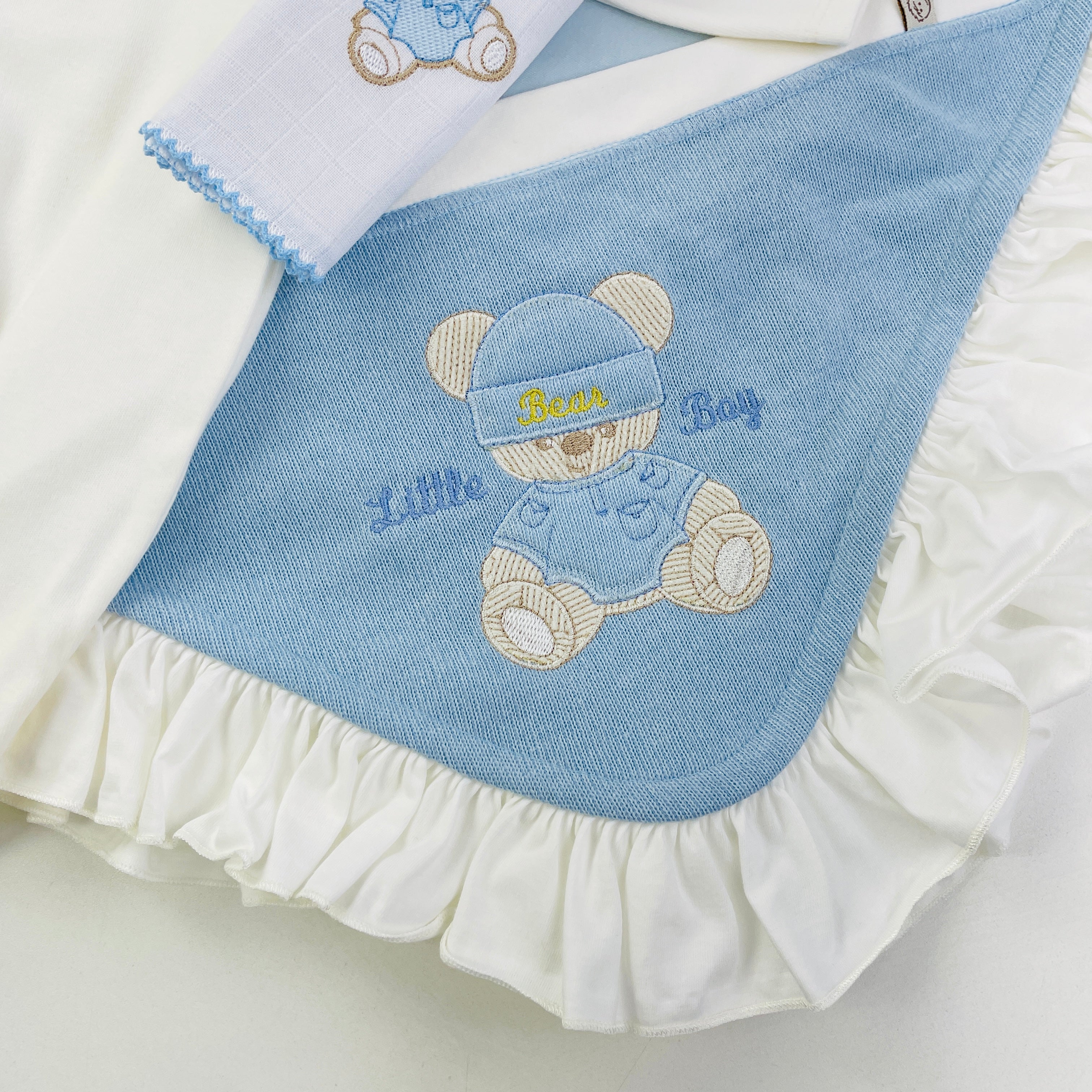 Saída De Maternidade Pipoquinhas Baby Menino Sueter Tricot Bear Boy 5 Peças