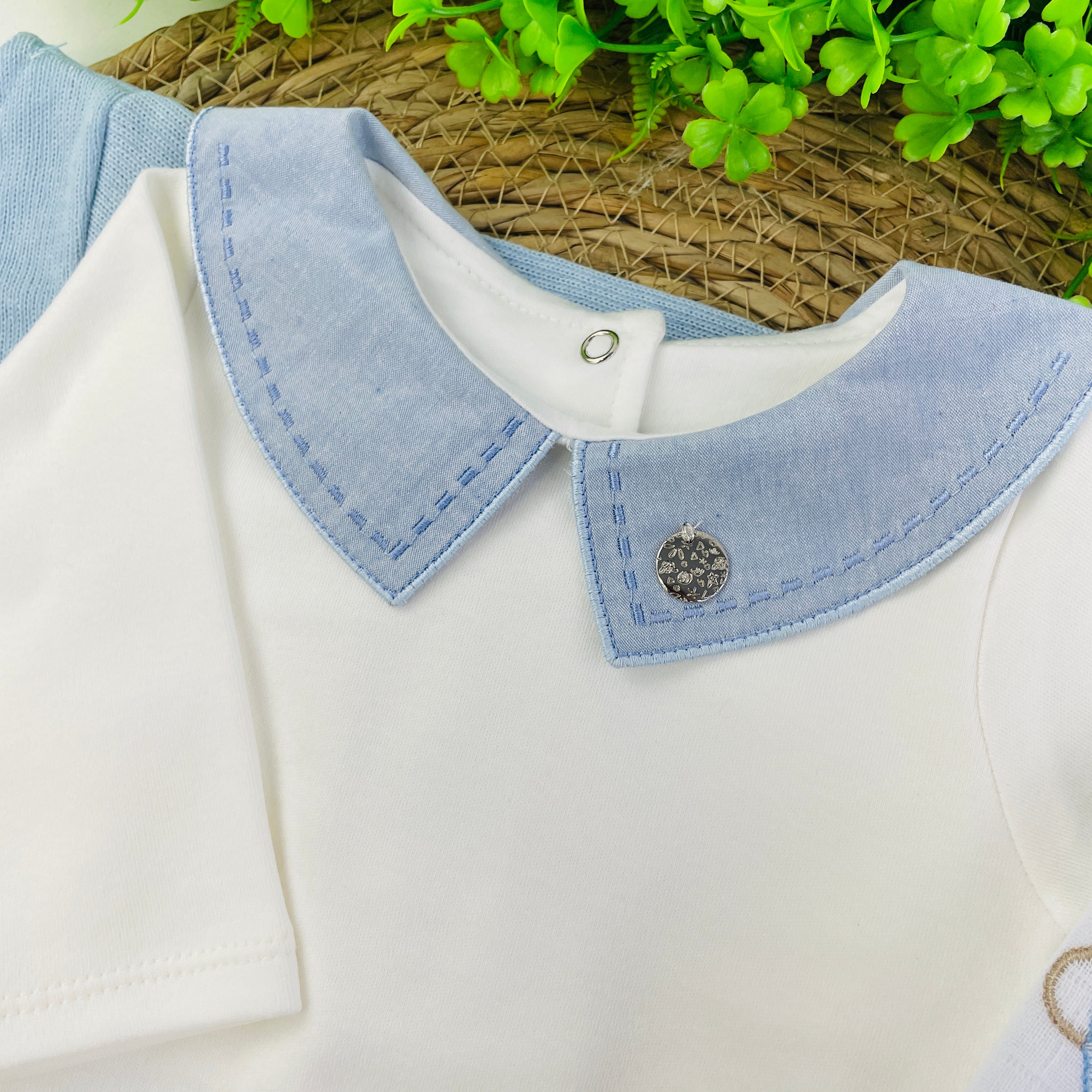 Saída De Maternidade Pipoquinhas Baby Menino Sueter Tricot Bear Boy 5 Peças