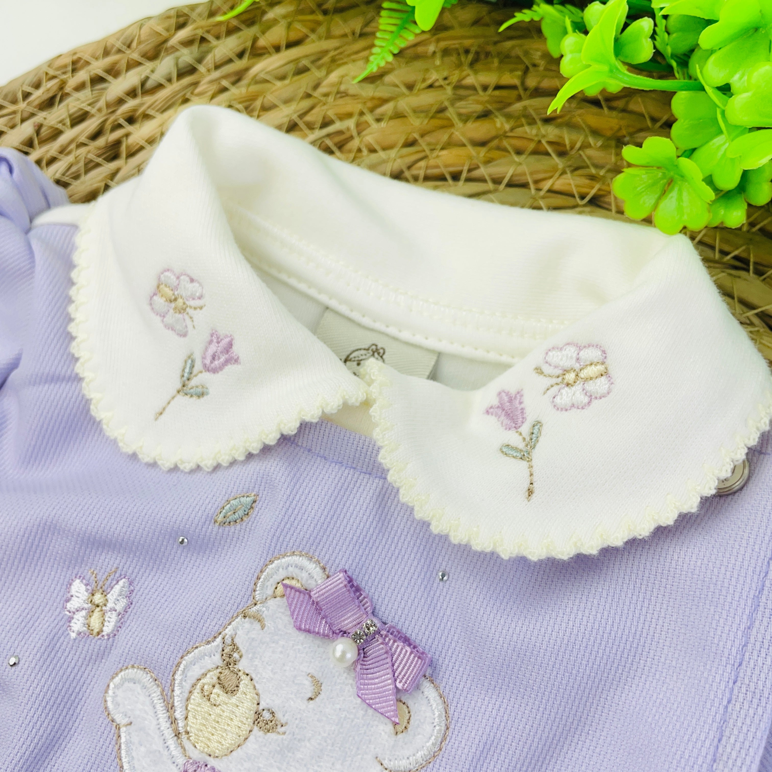 Saída De Maternidade Pipoquinhas Baby Menina Suedine Ursa Tulipas 4 Peças