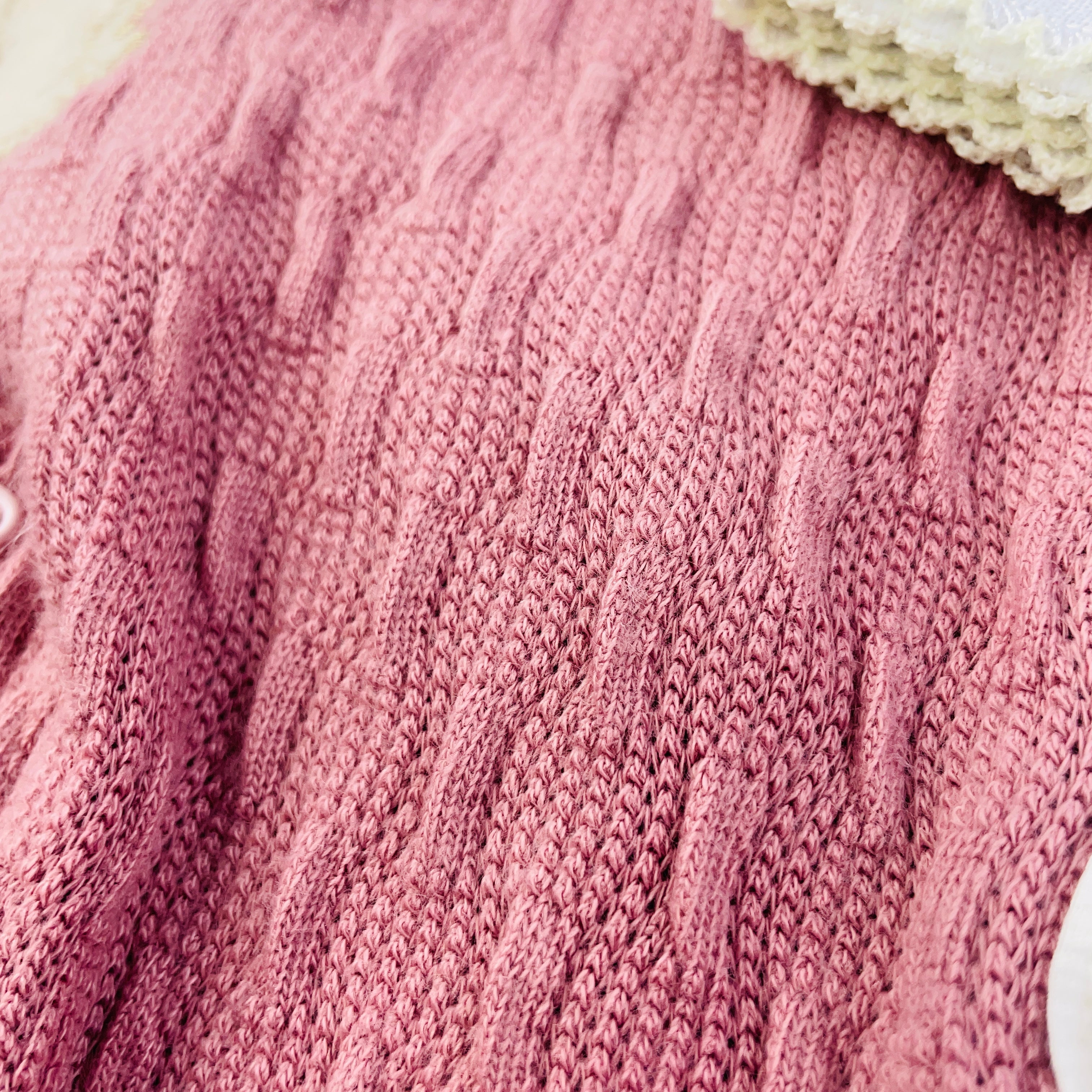 Saída De Maternidade Menina Pipoquinhas Baby Tricot Ursa Perfume De Flor 4 Peças