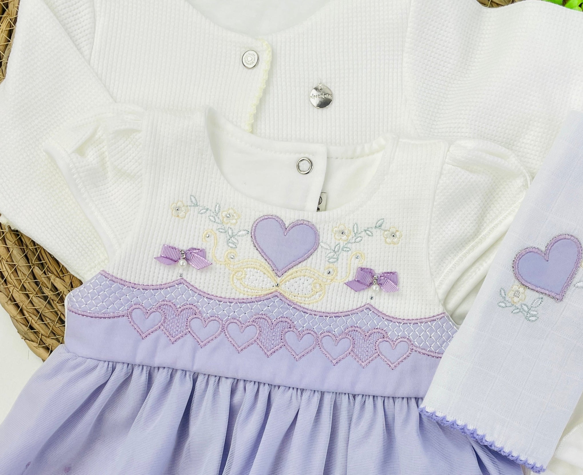 Saída De Maternidade Pipoquinhas Baby Menina Vestido Tule Coração 5 Peças