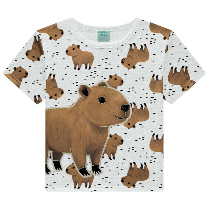Pijama Infantil Meninos Kyly Capivara Brilha no Escuro Tendência Diversão