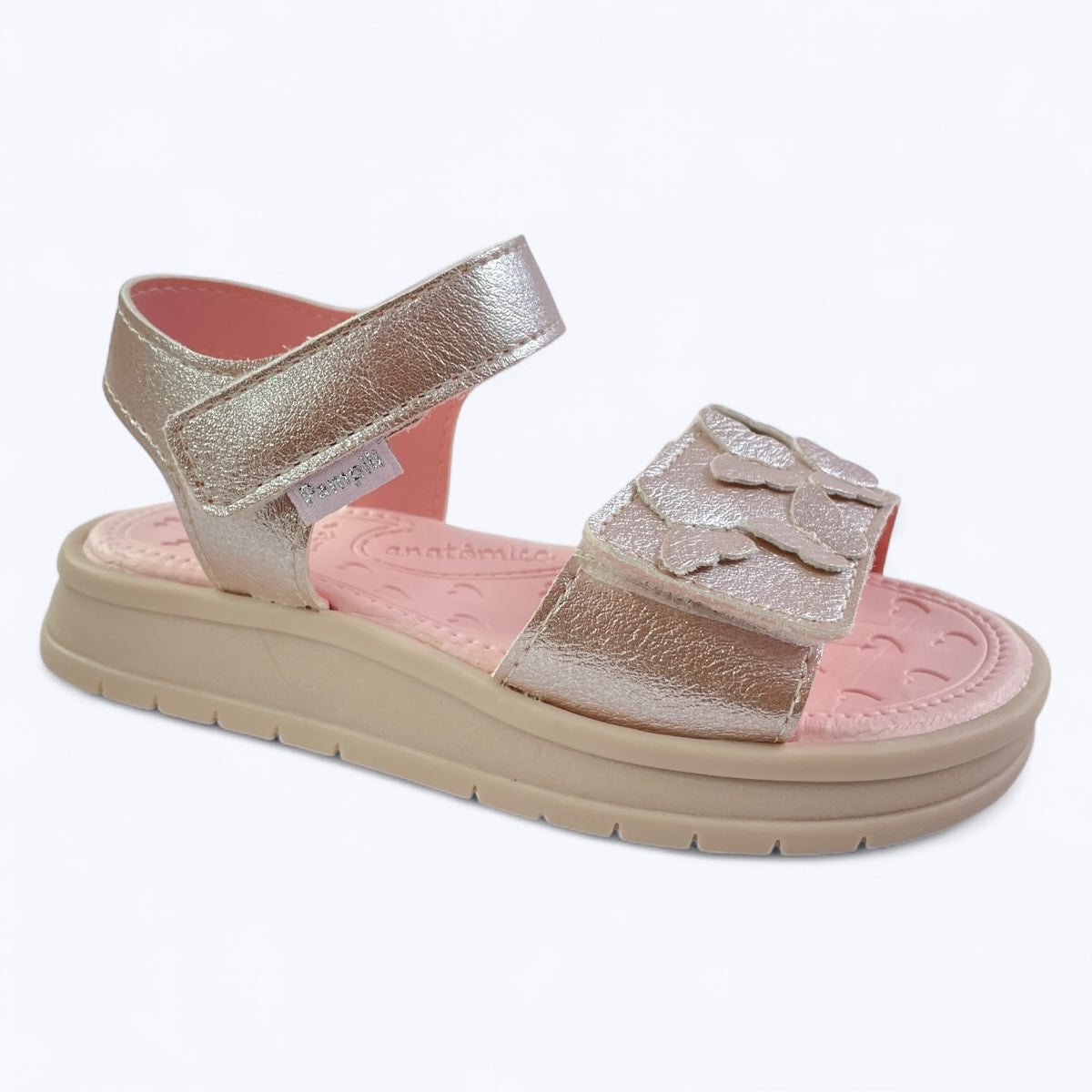 Sandália Infantil Pampili Petit Borboletas Metalizada