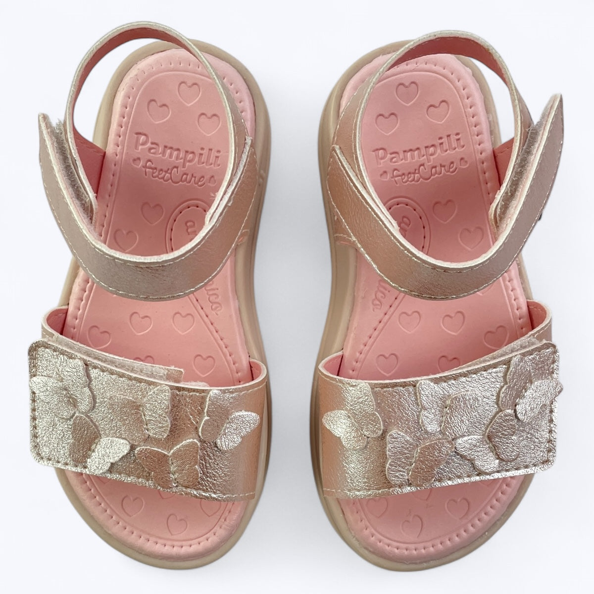 Sandália Infantil Pampili Petit Borboletas Metalizada