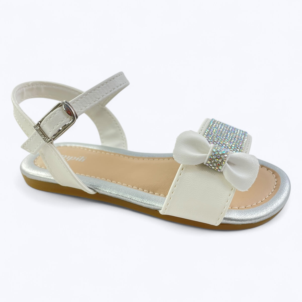 Sandália Infantil Feminina Pampili Mili Com Laço Strass