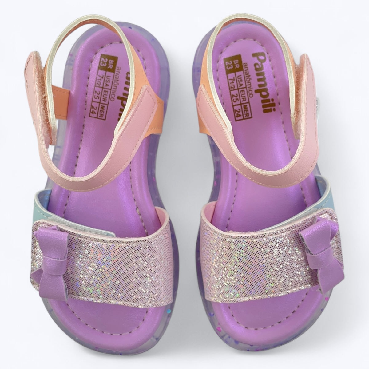 Sandália Papete Infantil Pampili Lulli LED Multicolor