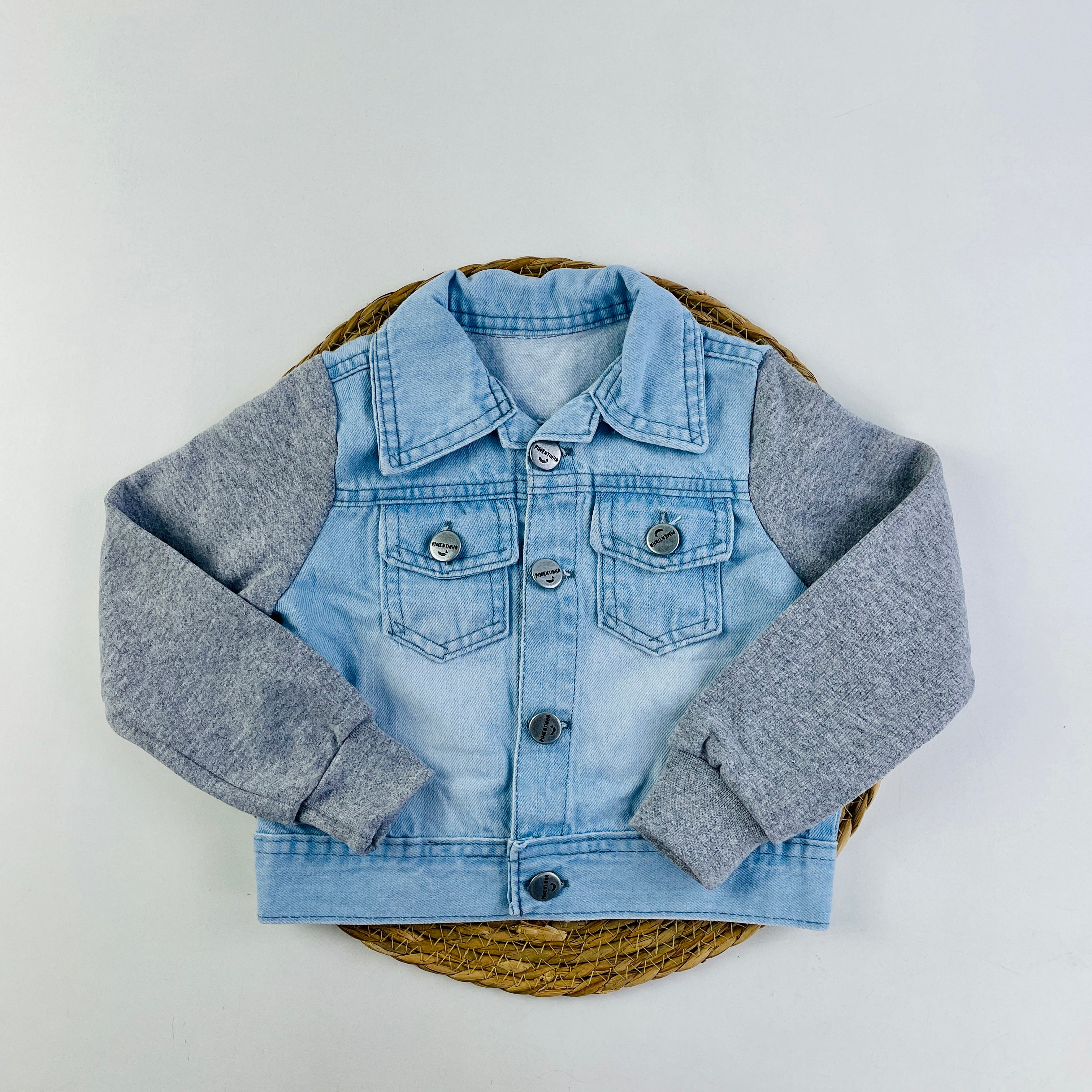Jaqueta Jeans Infantil com Manga Moletom Conforto