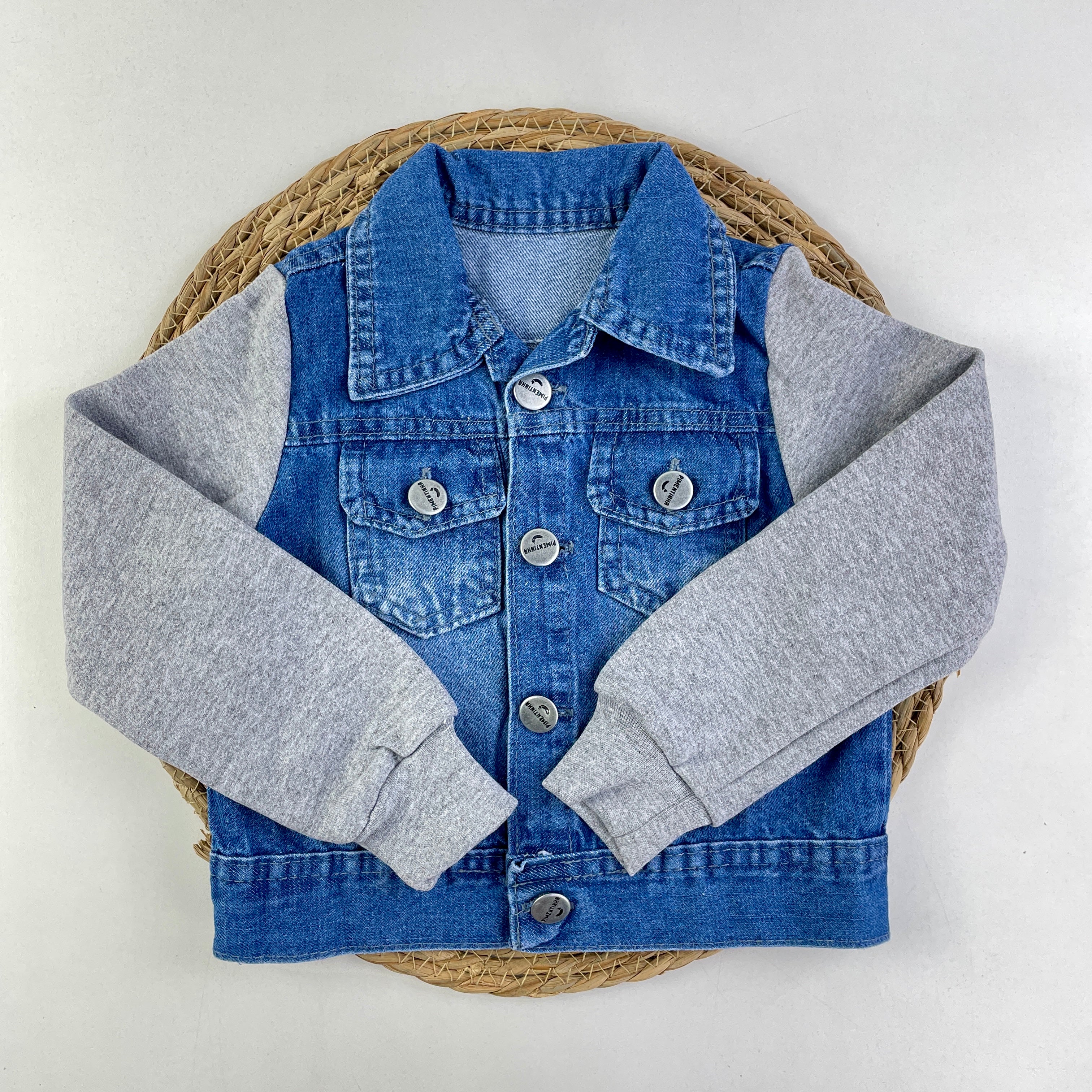 Jaqueta Jeans Infantil com Manga Moletom Conforto