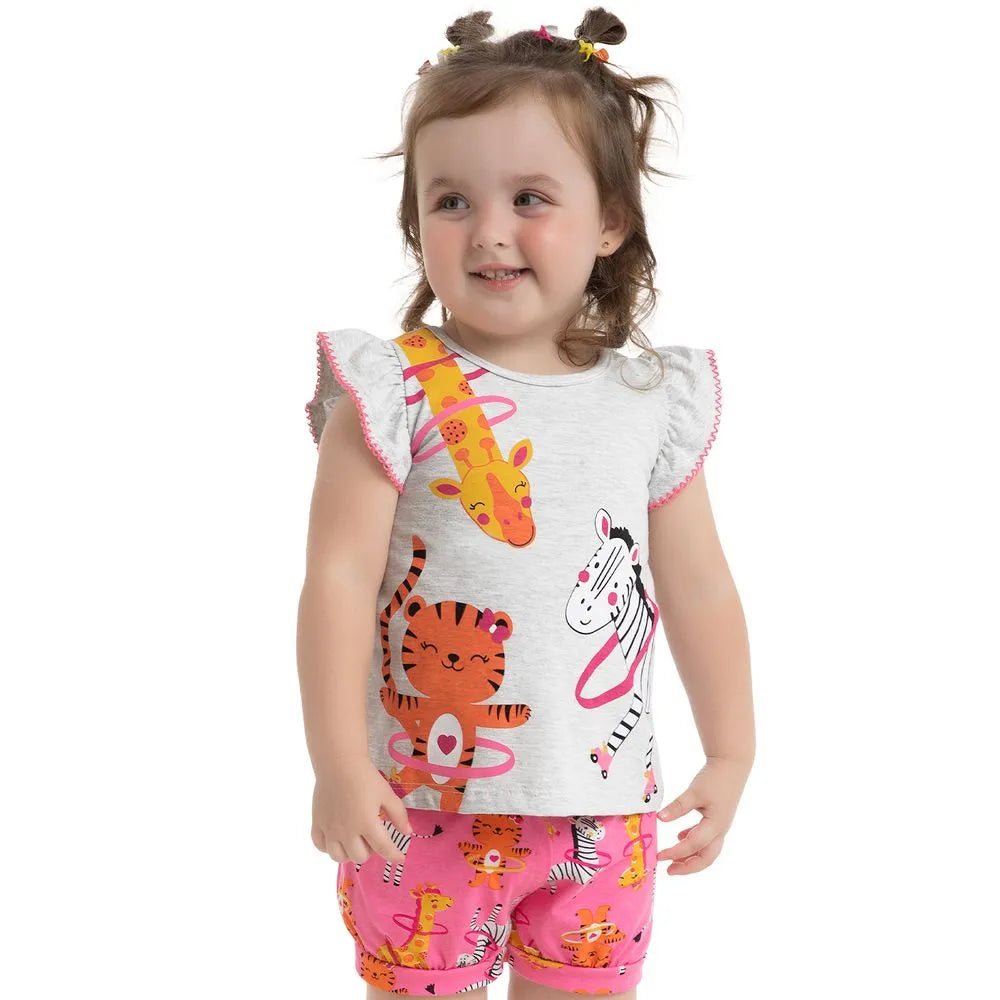 Conjunto Feminino Kyly Animais Brincando