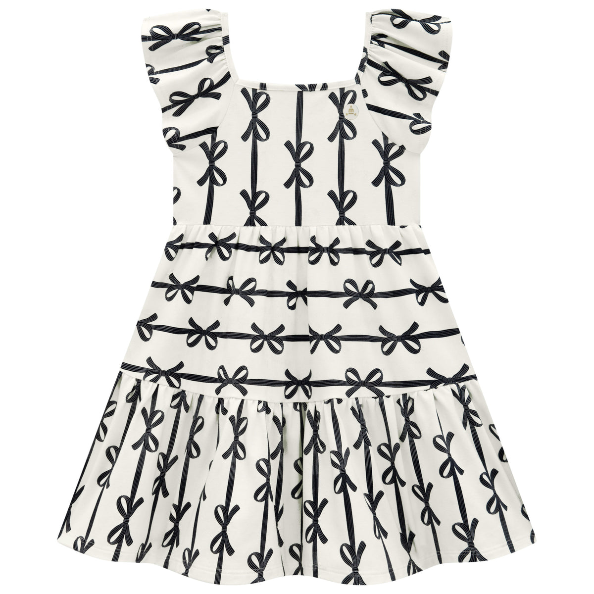 Vestido Infantil Feminino Bebê Milon Lacinhos Cotton Estampado com Babados