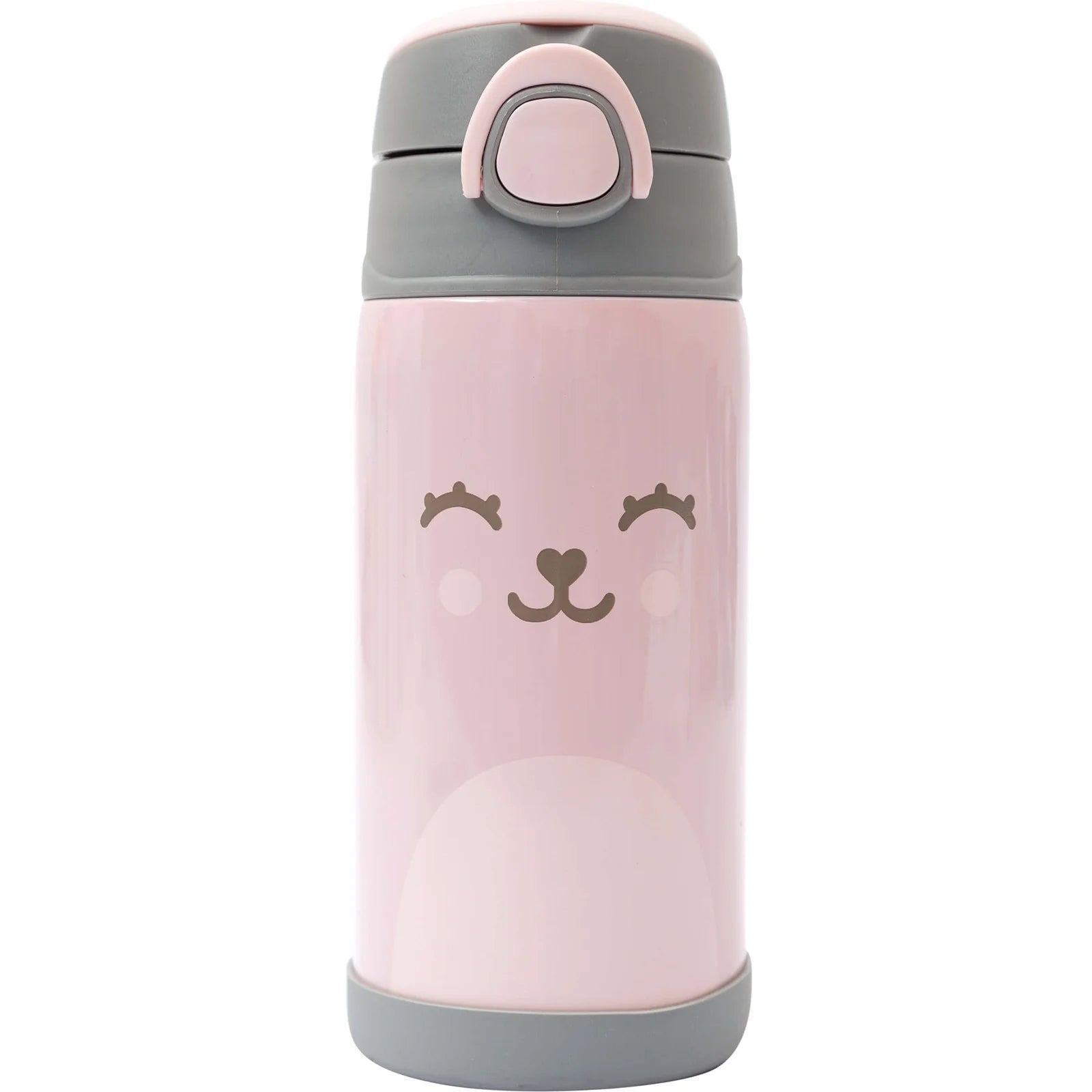 Garrafa Térmica Buba Gumy Parede Dupla Com Canudo 3+ Rosa 400ML