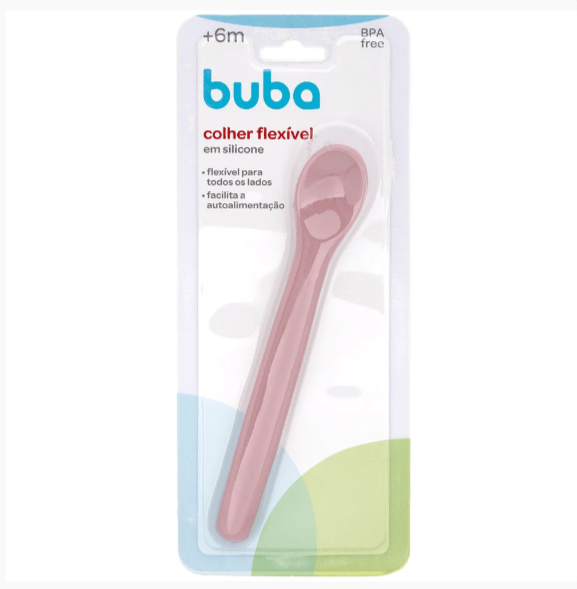 Colher Flexível Silicone Buba Infantil Autoalimentação