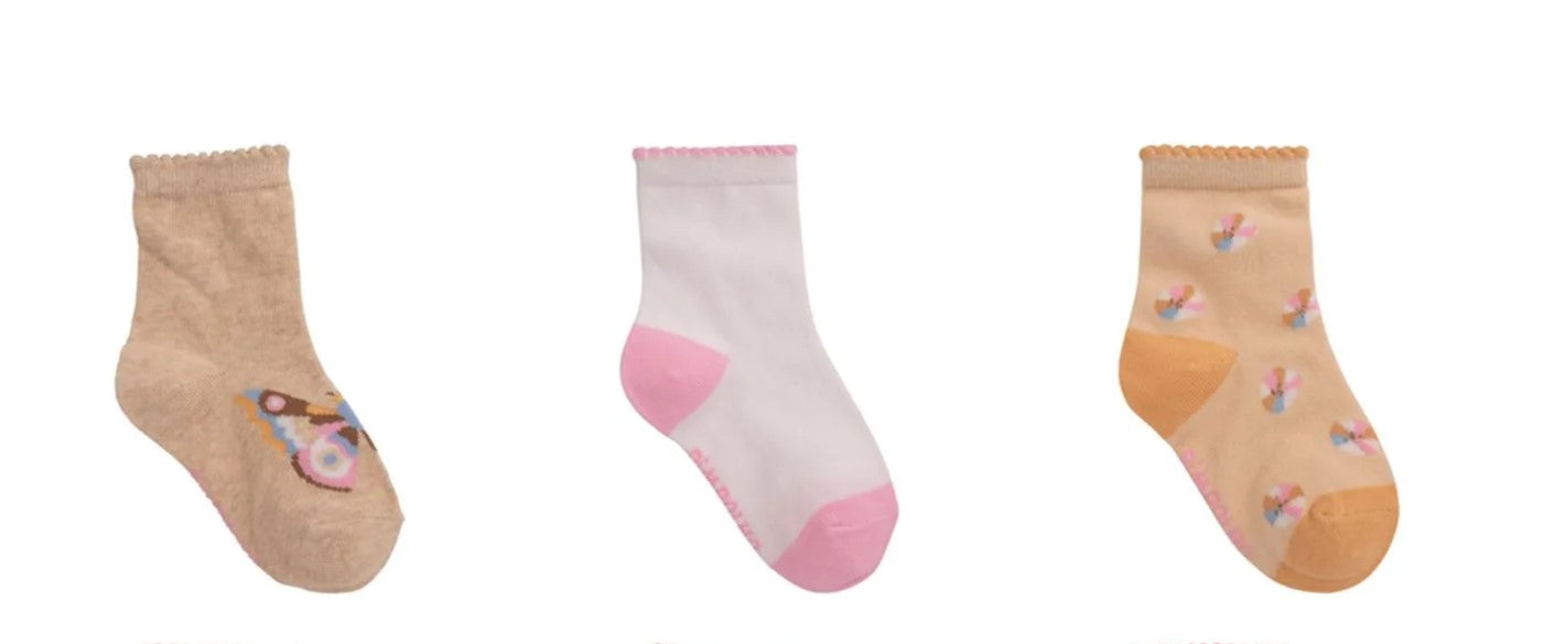 Kit Meia Infantil Feminina Pimpolho 26 ao 30 Algodão Macio Com 3 Pares